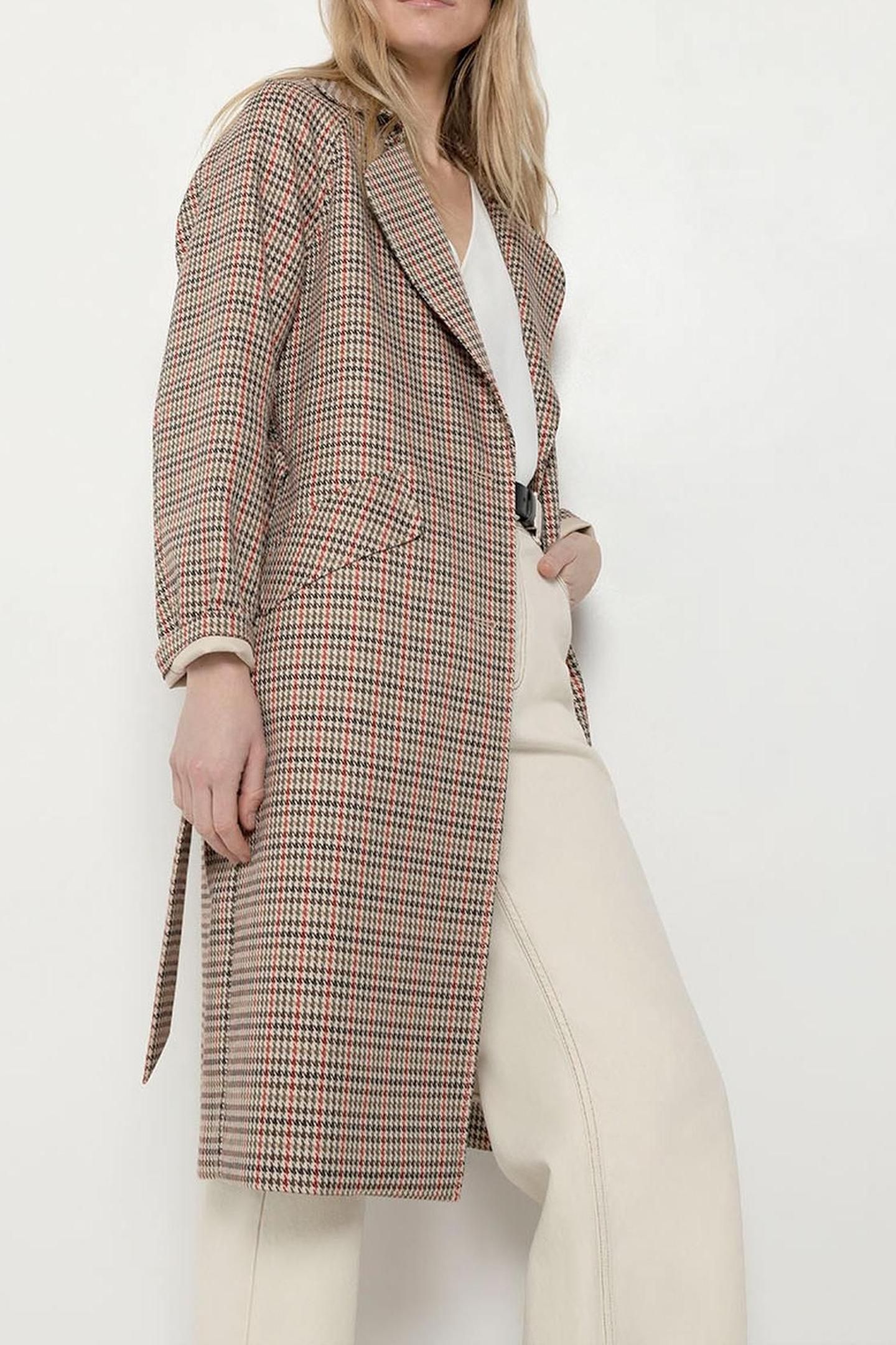 DOUTZEN _ TRENCH COAT WITH PIED_DE_POULE COLOR PATTERN 4