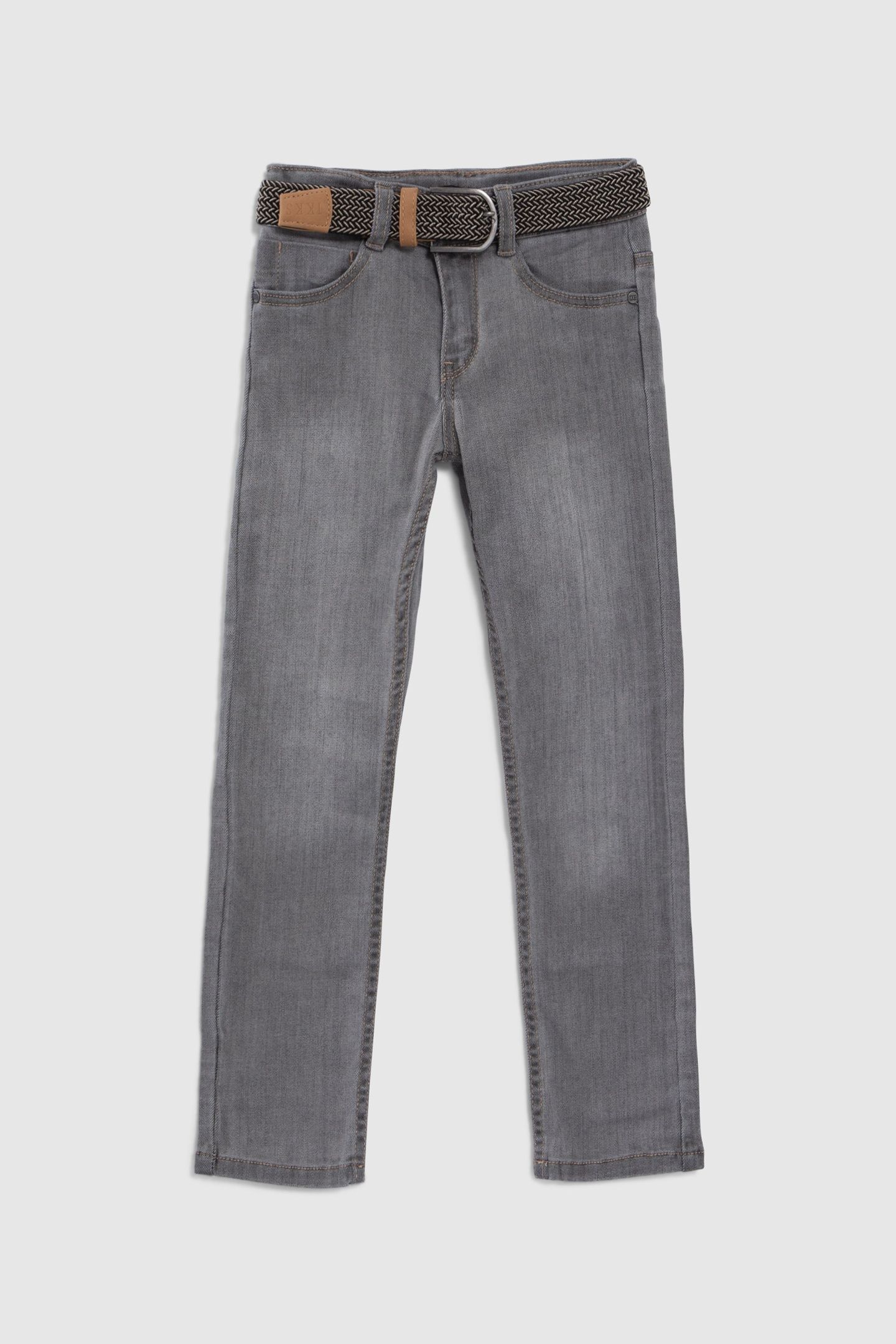 BOYS’ GREY SLIM JEANS WITH WOVEN BELT 3
