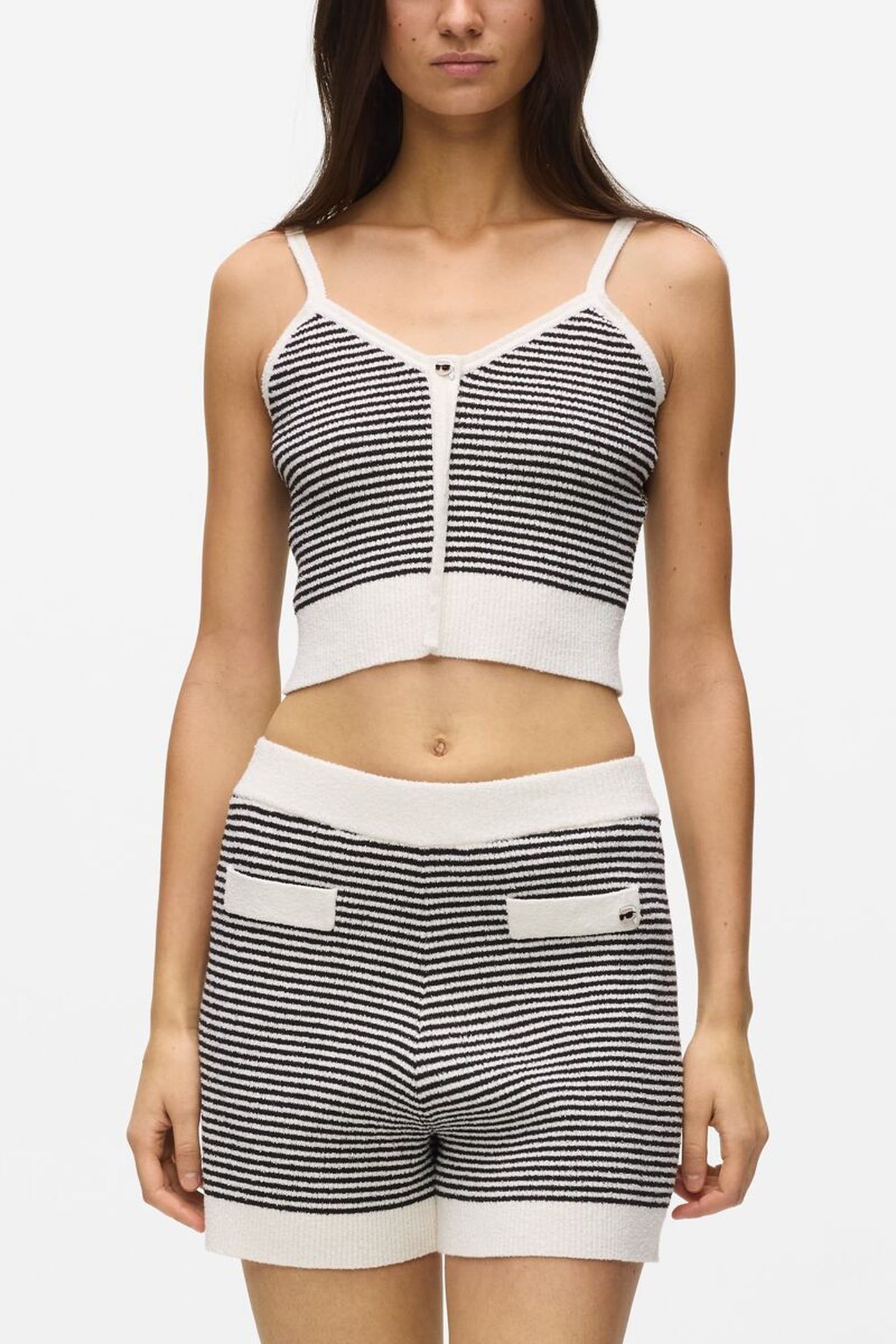 IKON STRIPED KNIT TOP SMALL STRIPE BLACK-WHITE 1