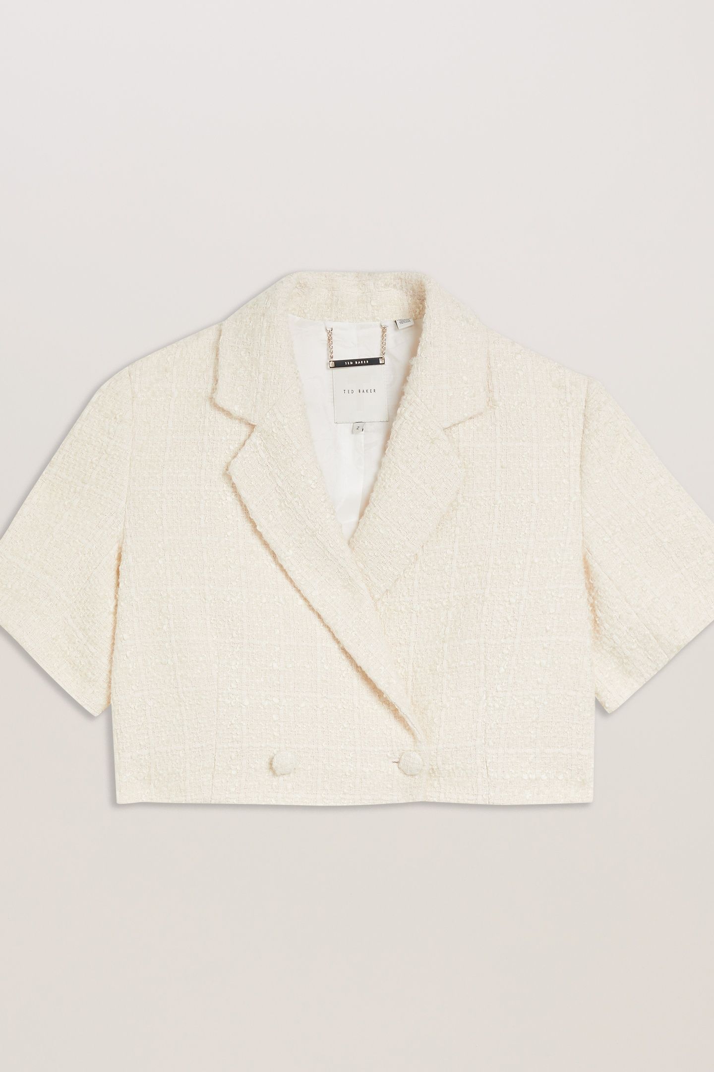 KOMAC SHORT SLEEVE CROPPED BOUCLE IVORY 3