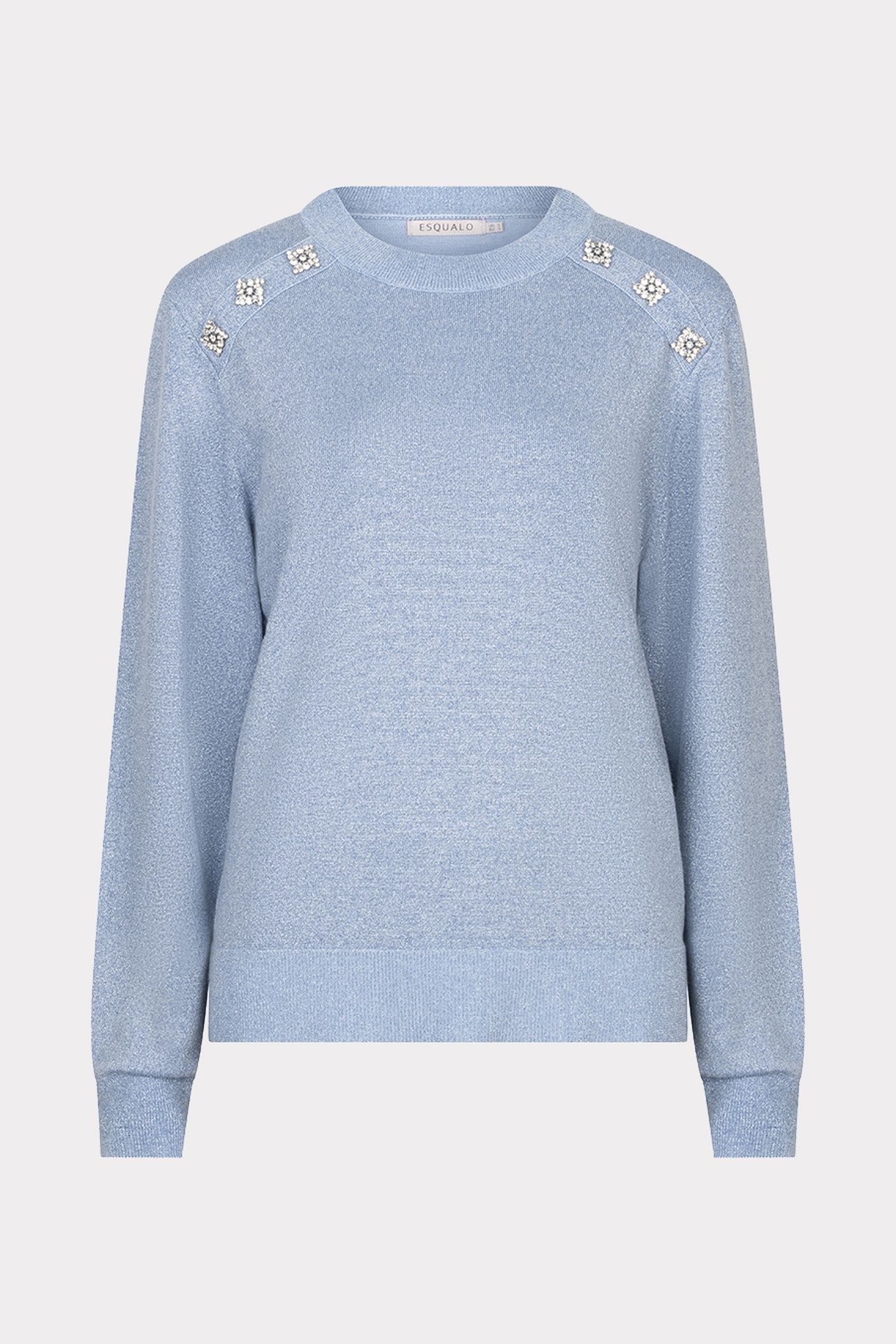 SWEATER ROUNDED NECK LUREX BLUE 1