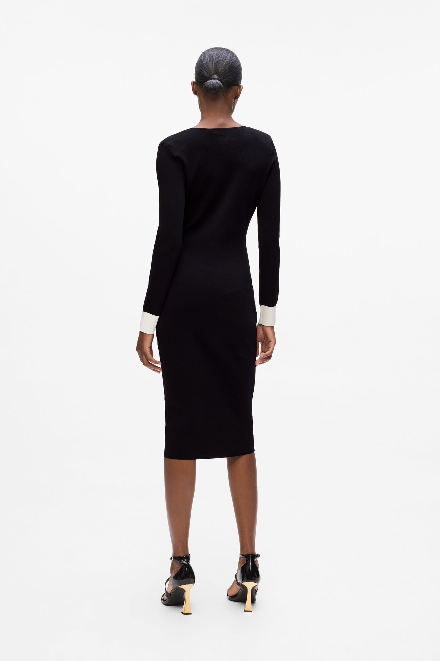 BLACK AND WHITE KNIT DRESS BLACK/WHITE 3