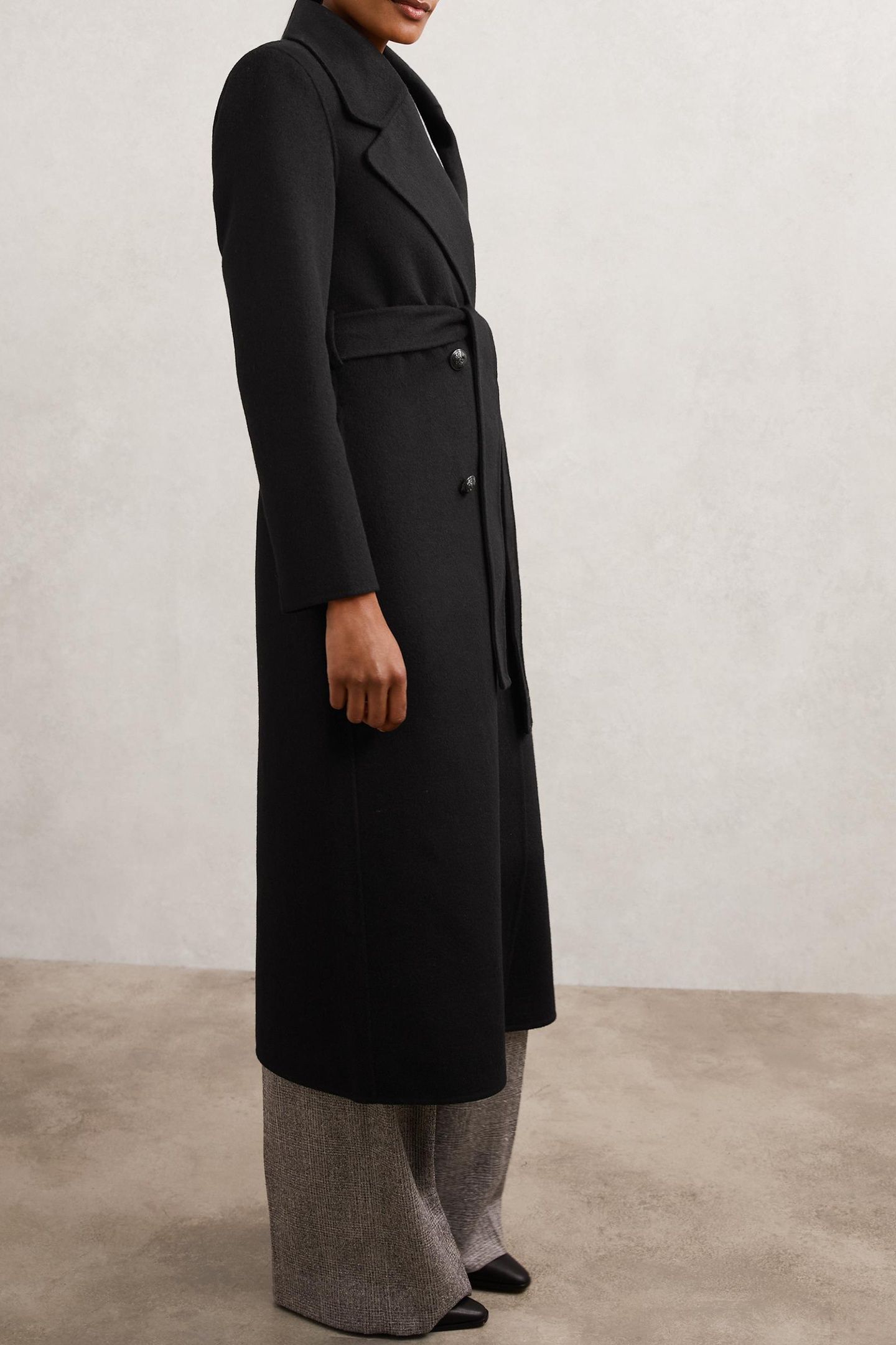 FAUX FUR COLLAR COAT BLACK 4