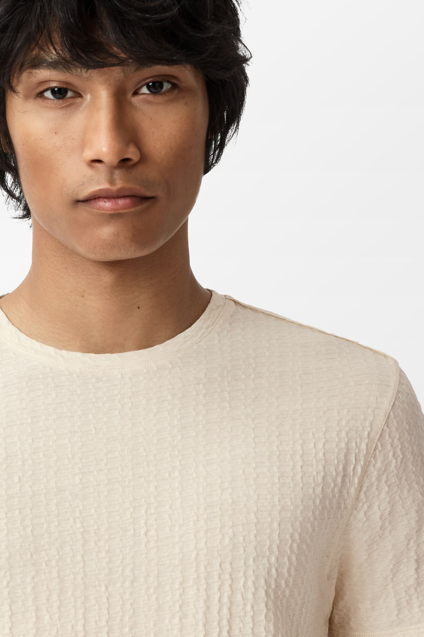BRASSE SS CREW W CHAIN TEXTURE IVORY 3