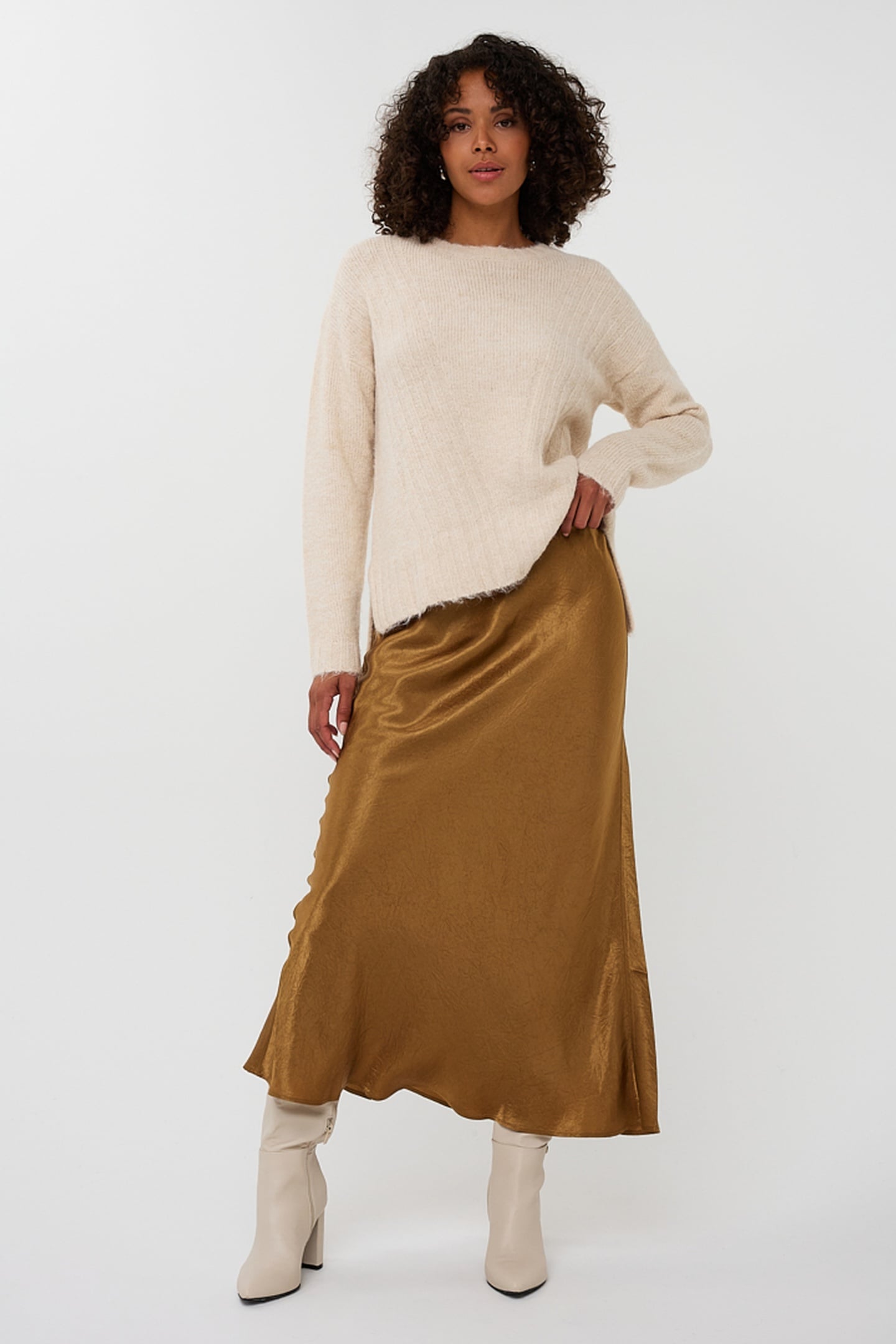 SWEATER DIAGONAL LINES LIGHT SAND 2