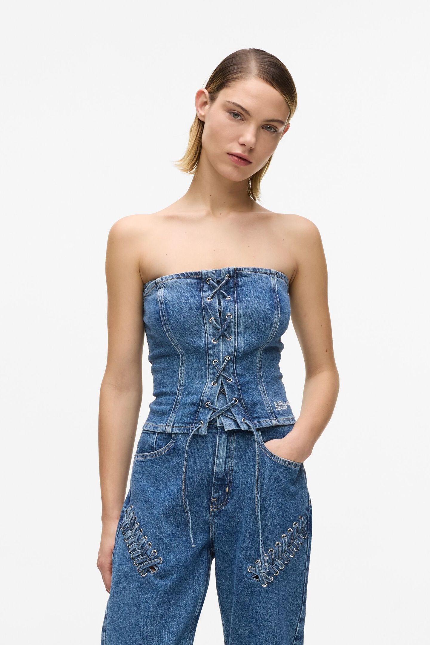 KLJ TIE BUSTIER STONE BLUE 1