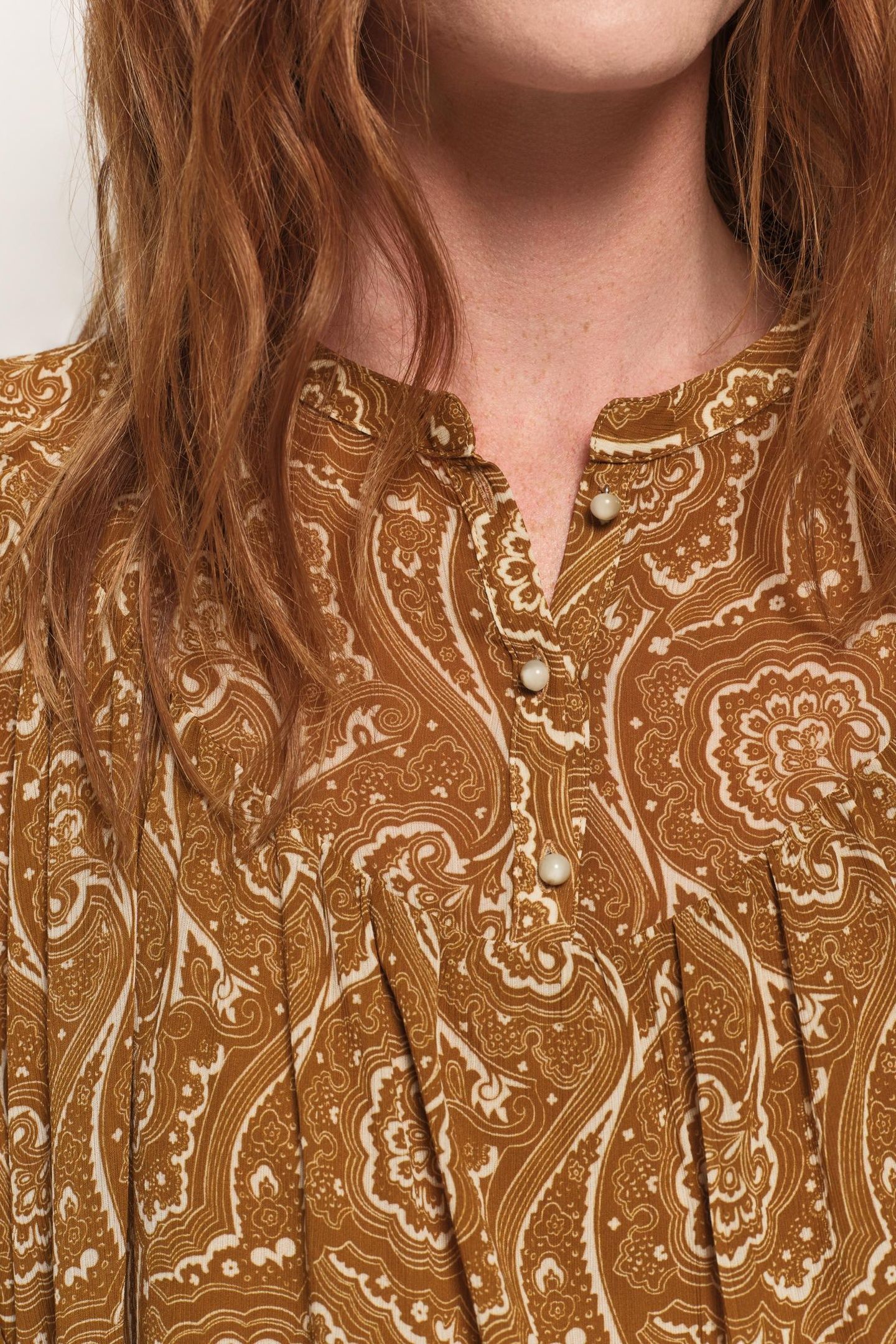 CHIKATO - YELLOW BLOUSE WITH RECYCLED POLYESTER FLORAL HARMO 7