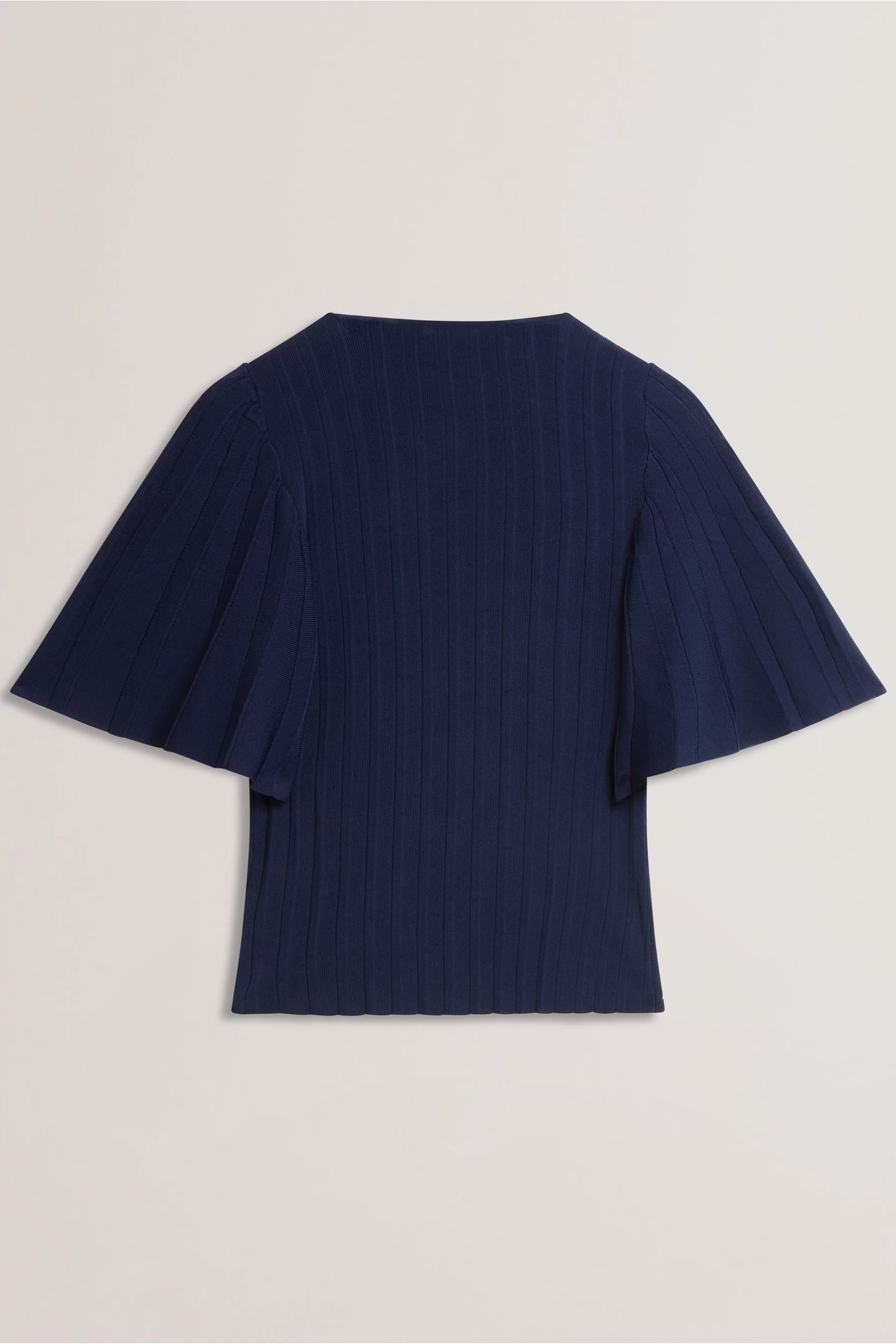 IIVANNA CREW NECK FLUTED SLEEVE KNIT NAVY 4