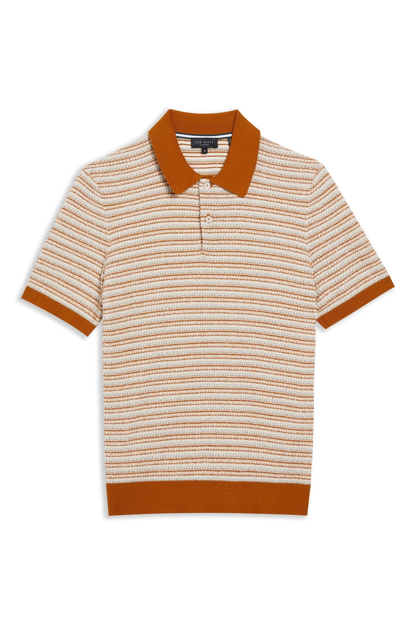 ATHER SS REGULAR TEXTURED STRIPE POLO ORANGE 3