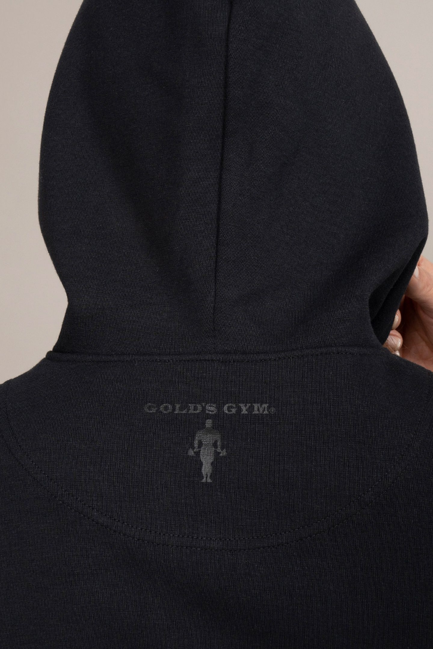 LADIES CROPPED HOODIE RUBBER PRINT BLACK 5