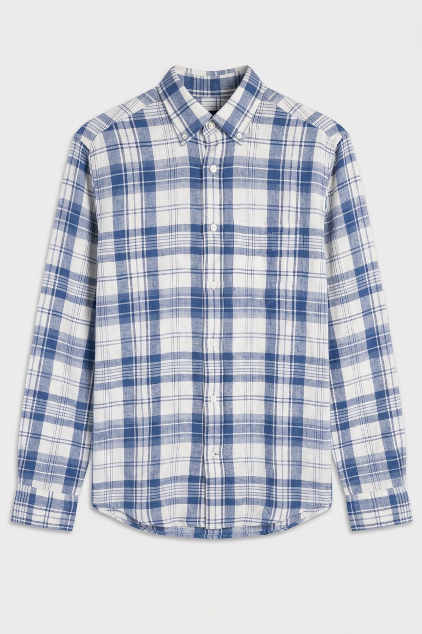 REG COTTON LINEN MADRAS CHECK VINTAGE BLUE 3