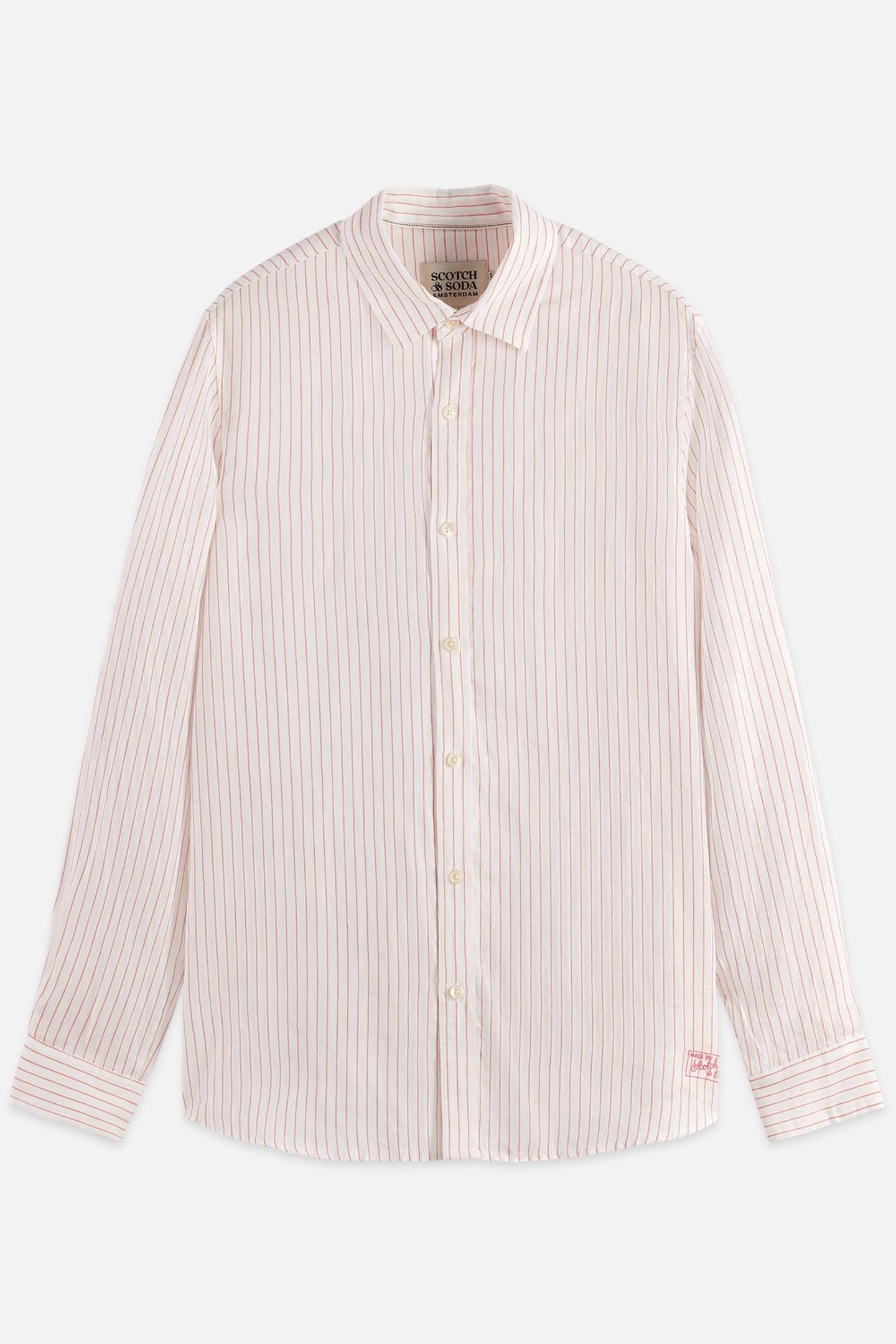 STRIPED LINEN REGULAR-FIT SHIRT WHITE/PASTEL 1