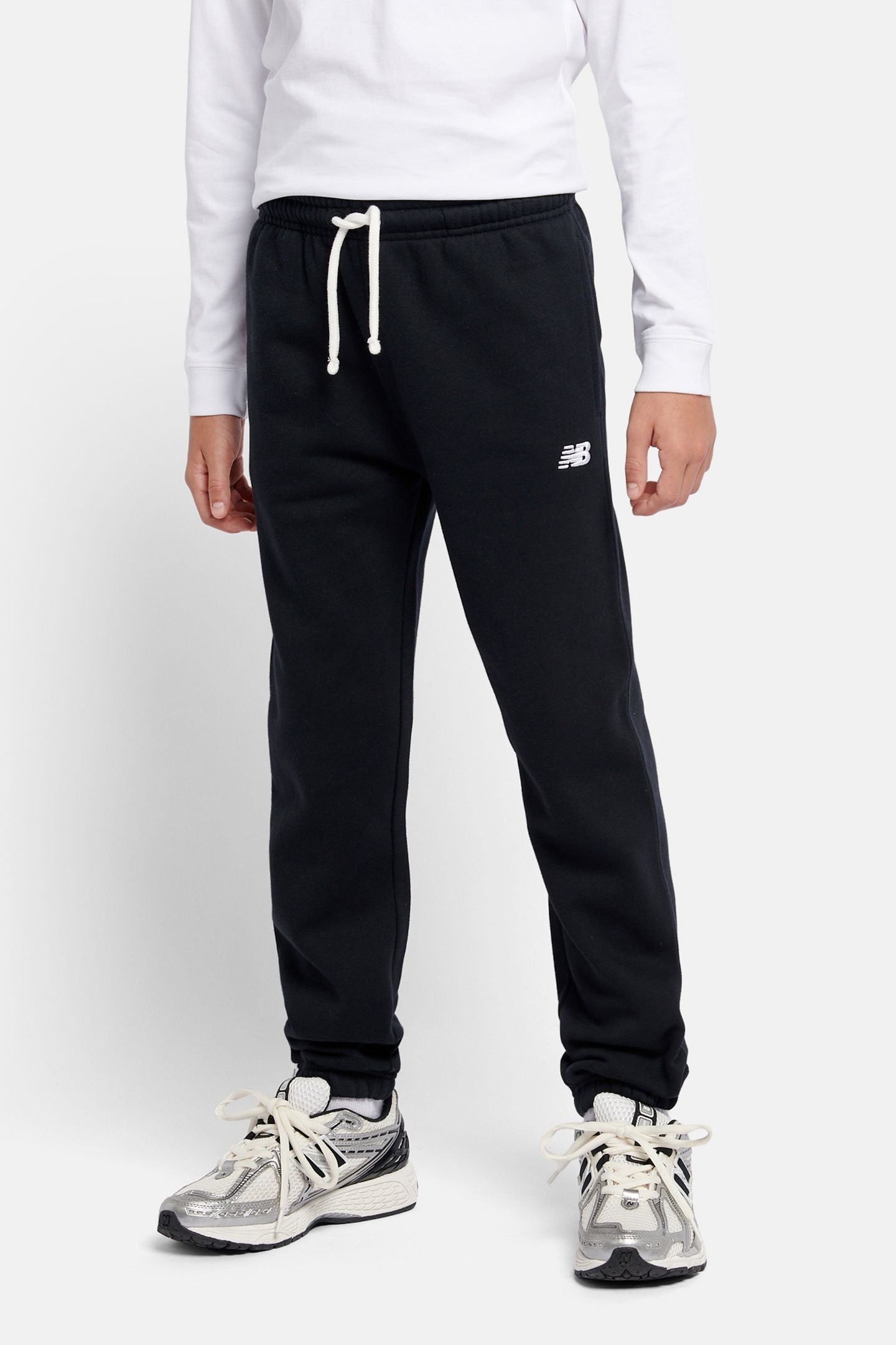 BOYS BRUSH BACK SMALL LOGO JOGGER BLACK 1