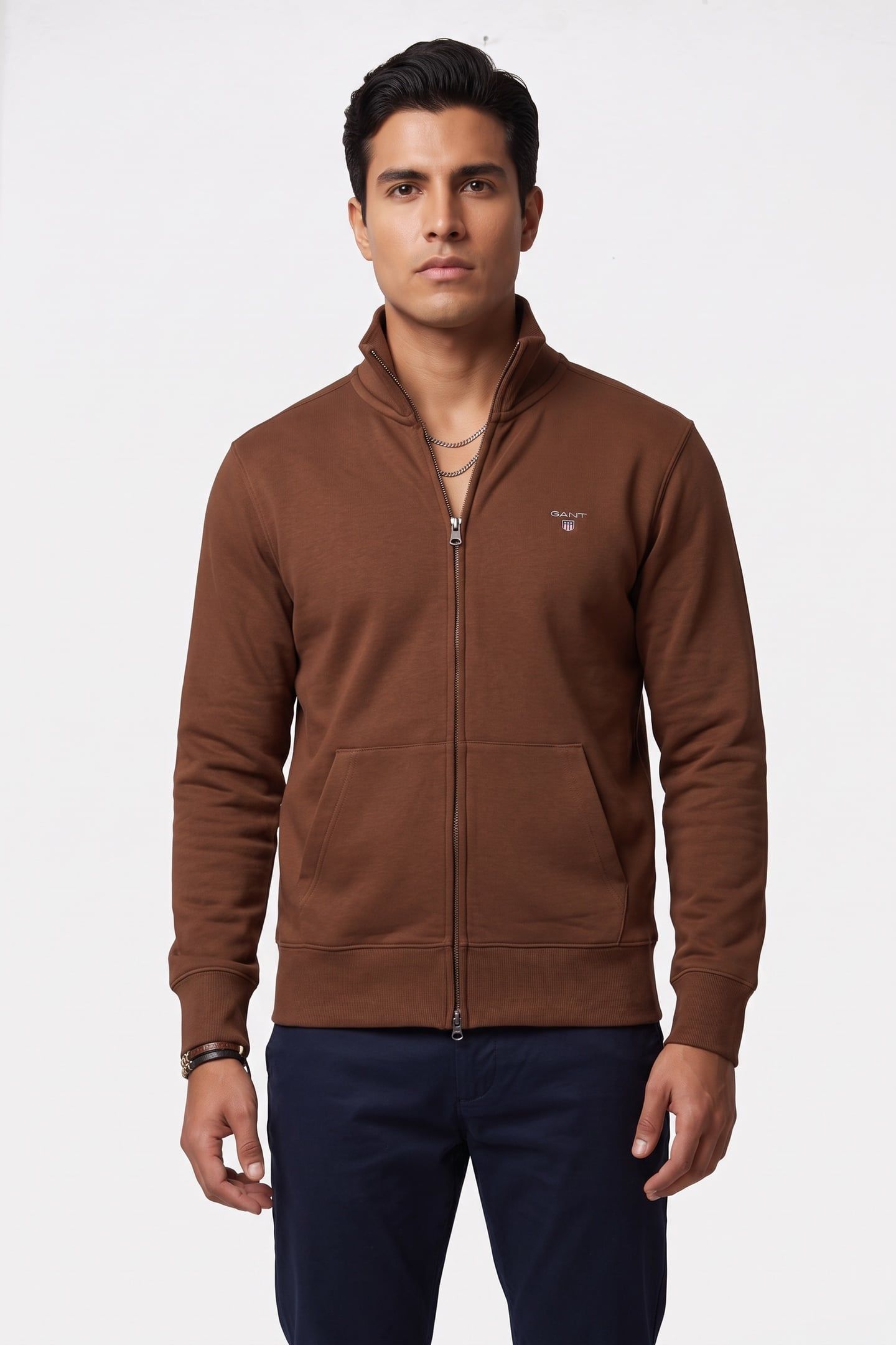 REG SHIELD FULL ZIP SWEAT MAHOGANY BROWN 1
