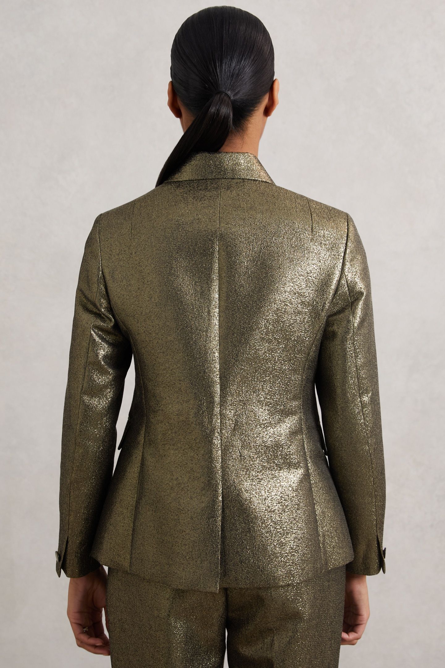 DB METALLIC BLAZER GOLD 2