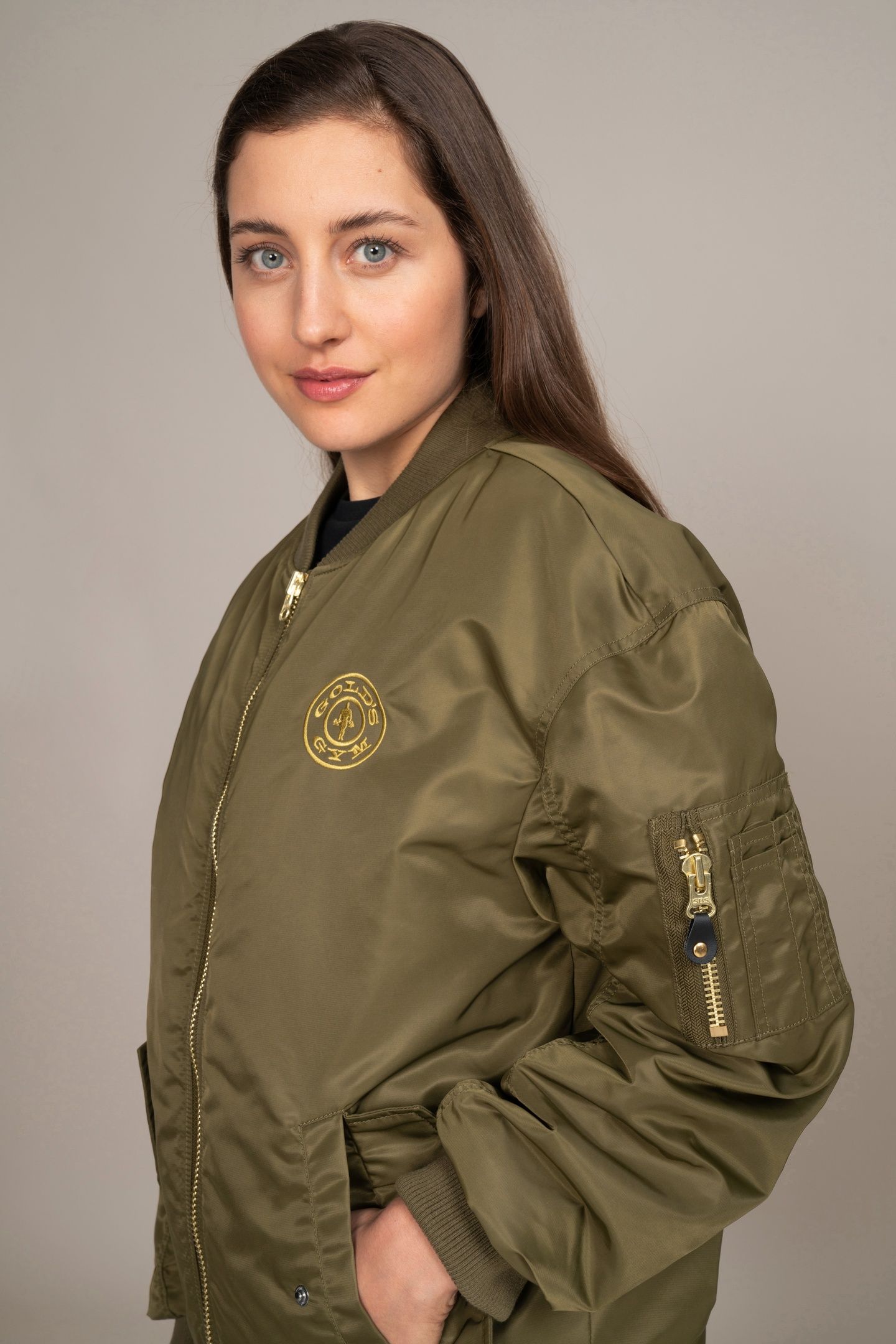 DAMEN WEIGHT PLATE BOMBER JACKET OLIVE 4