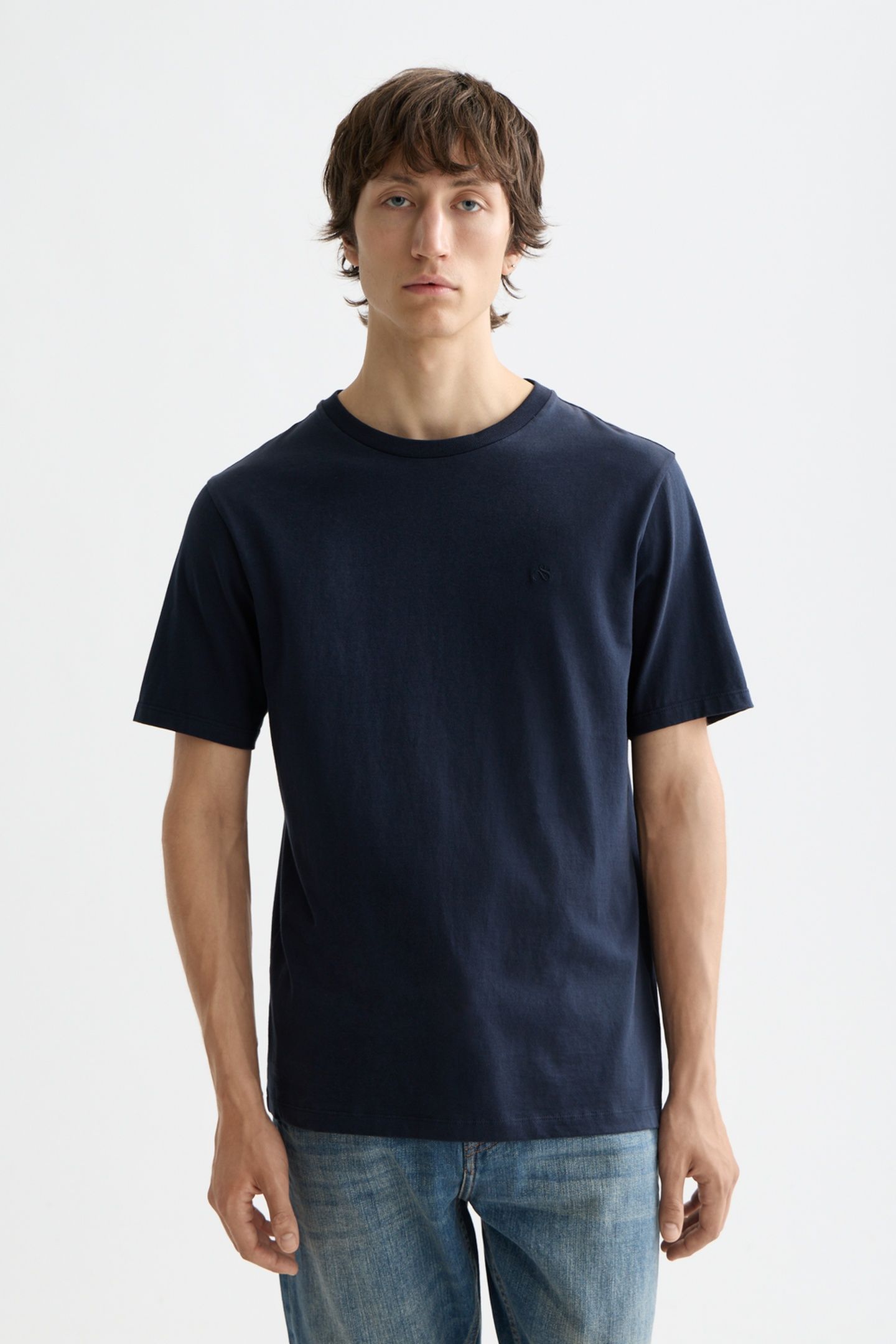 CHEST LOGO REGULAR-FIT T-SHIRT NAVY 1