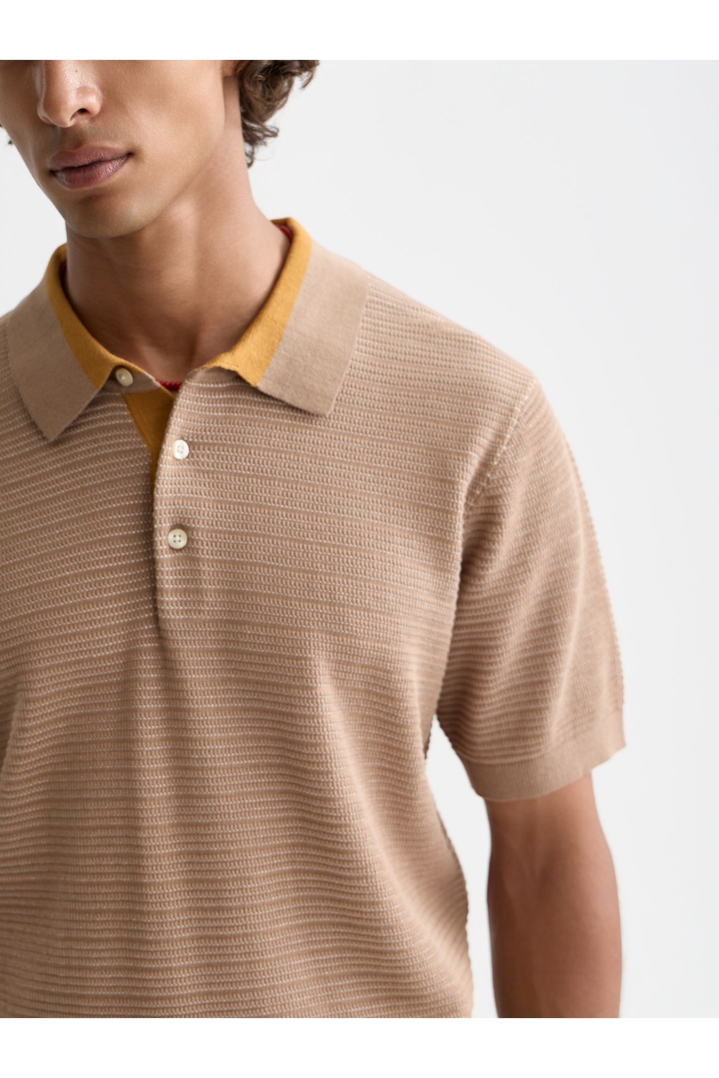 STRUCTURED KNITTED REGULAR-FIT POLO NAVY 6