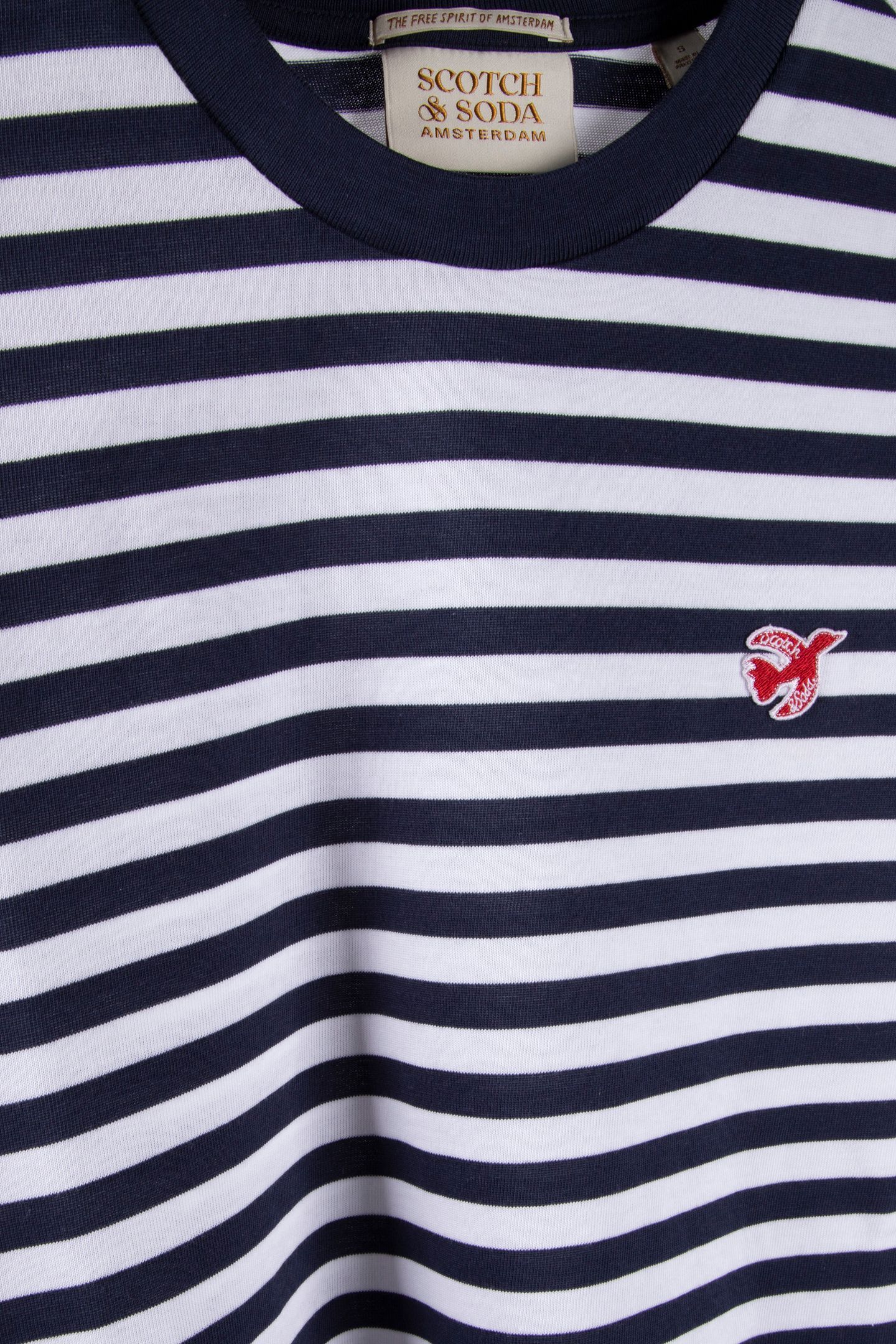 THE FREE SPIRIT PEACE BIRD STRIPED T-SHIRT NAVY/WHITE 4