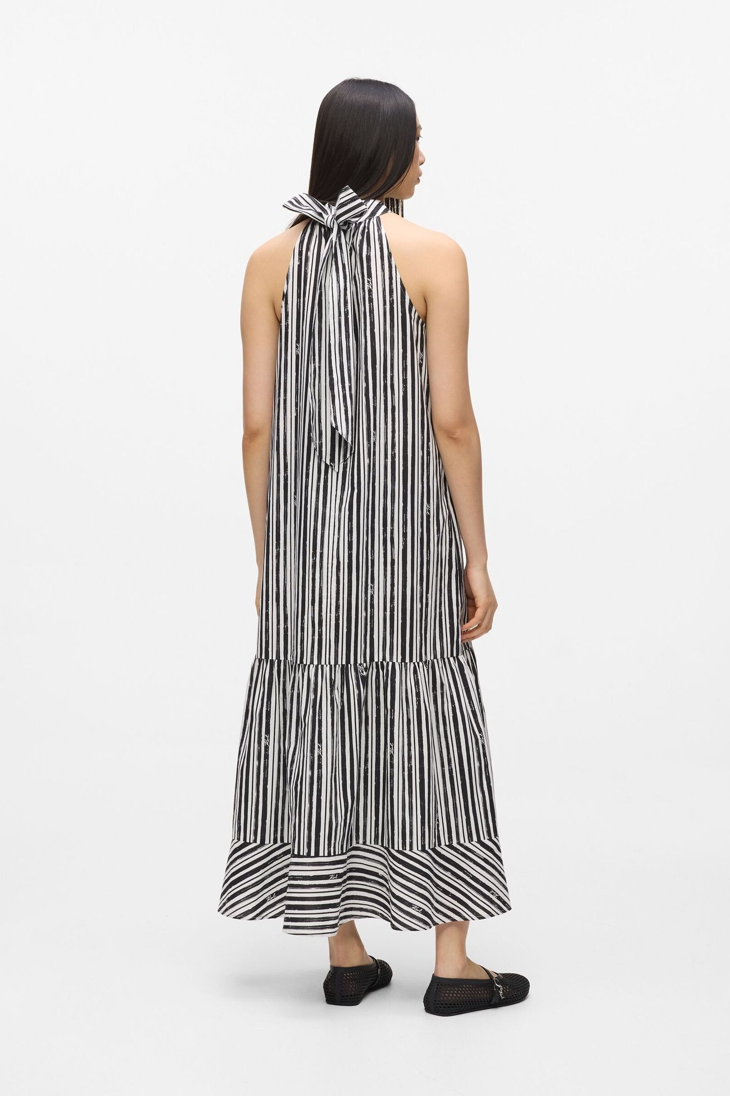 MAXI COTTON STRIPE DRESS BLACK STRIPES 3