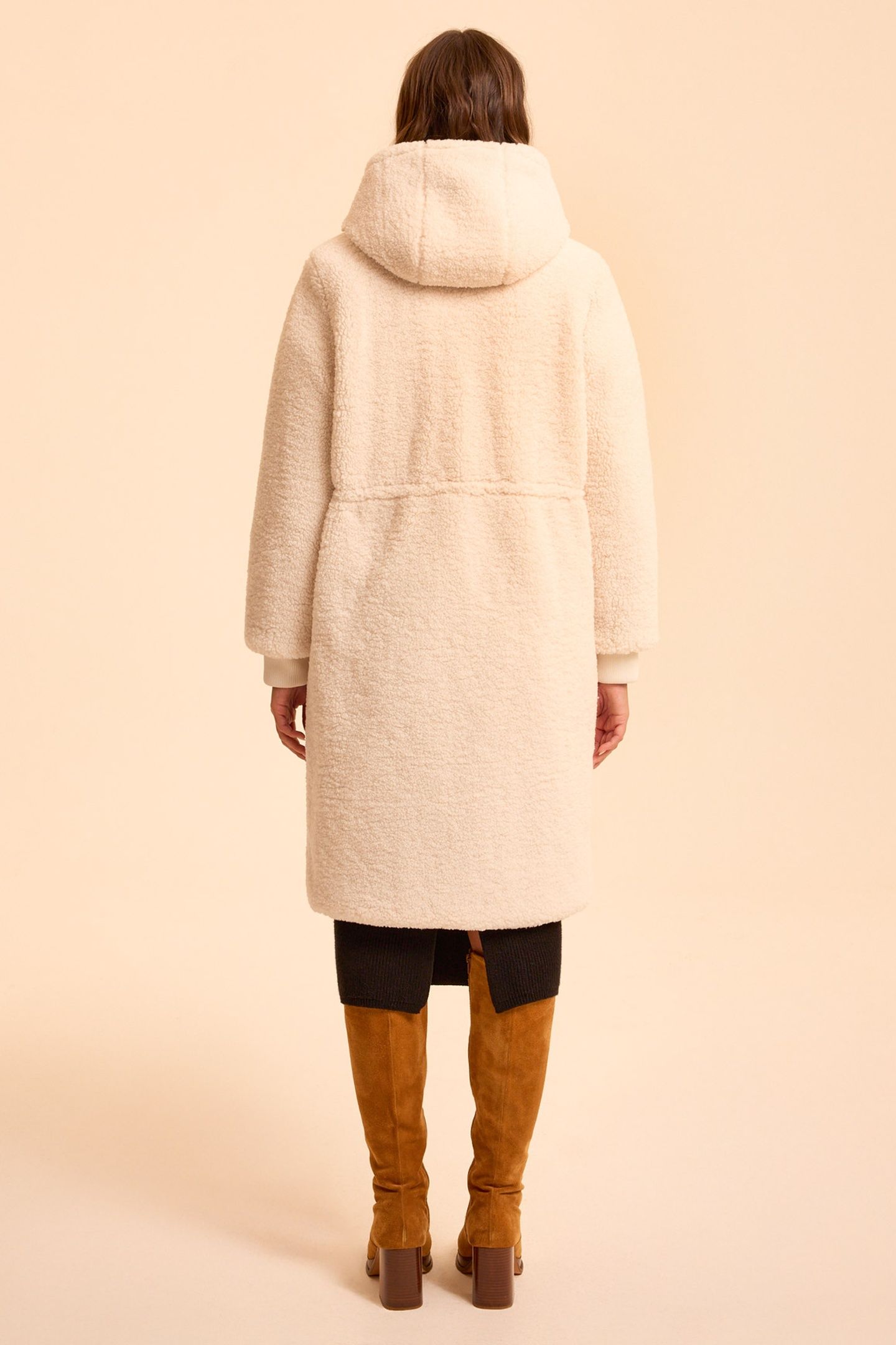 BLACK NYLON/ECRU SHERPA REVERSIBLE PARKA 2
