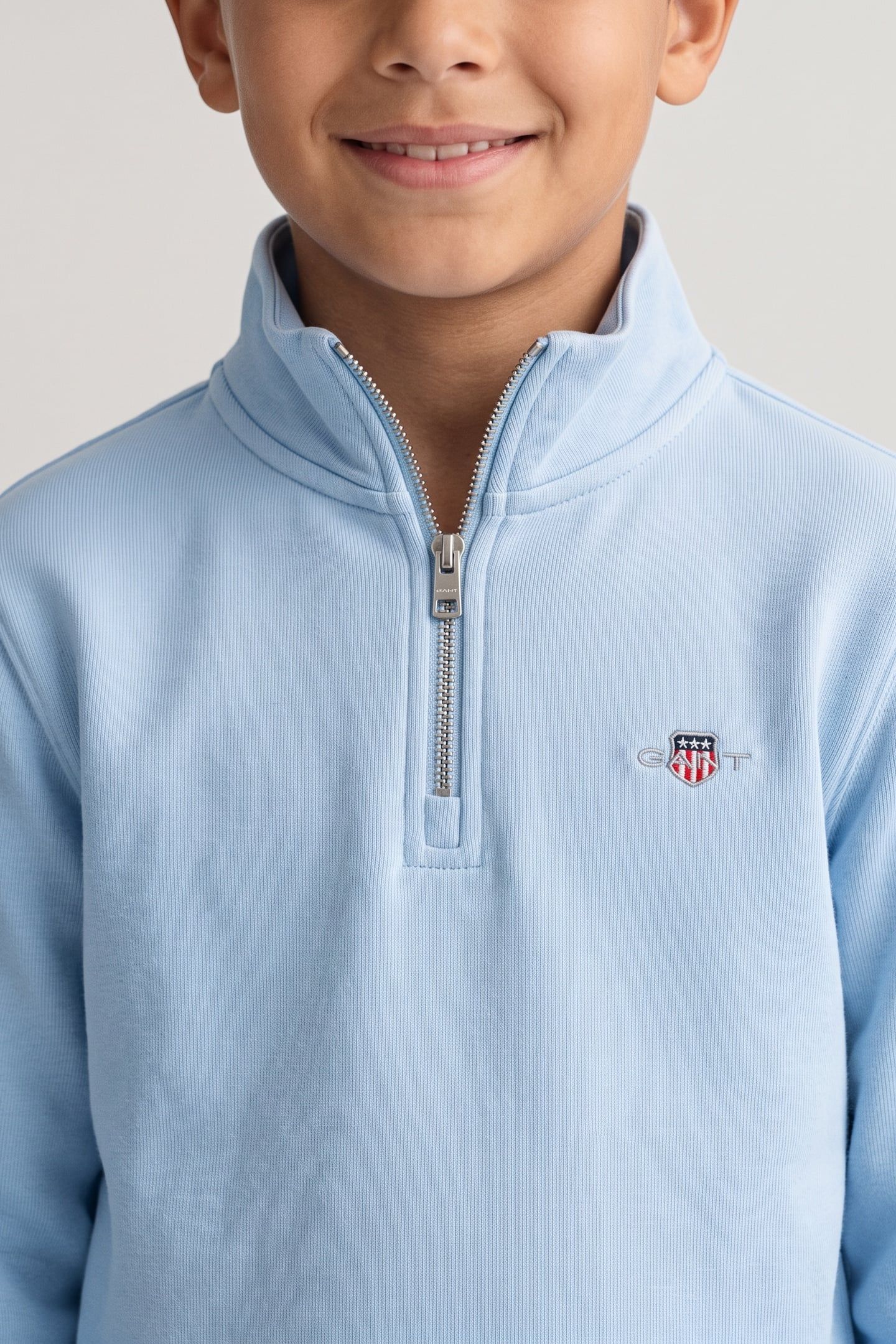 TEEN BOYS SHIELD HALF ZIP SWEATSHIRT SKY BLUE 3