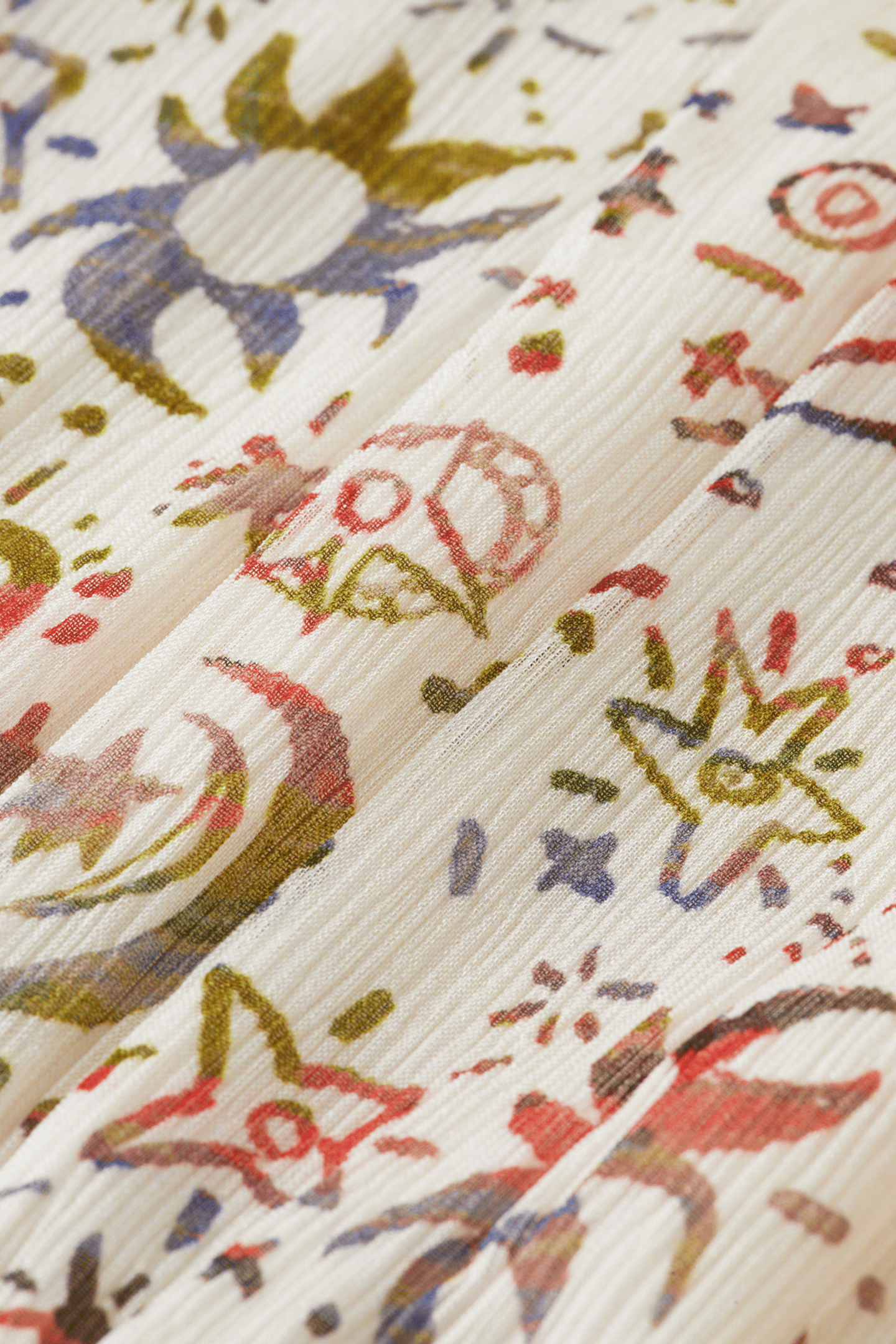 PRINTED TIED FRONT WOVEN TOP COSMIC SKY EGGNOG 7
