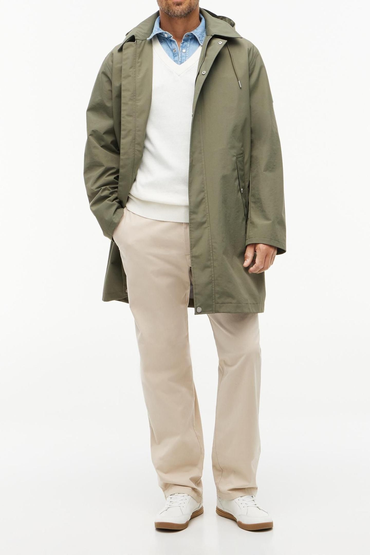 3-LAYER HOODED MAC COAT GREEN 1