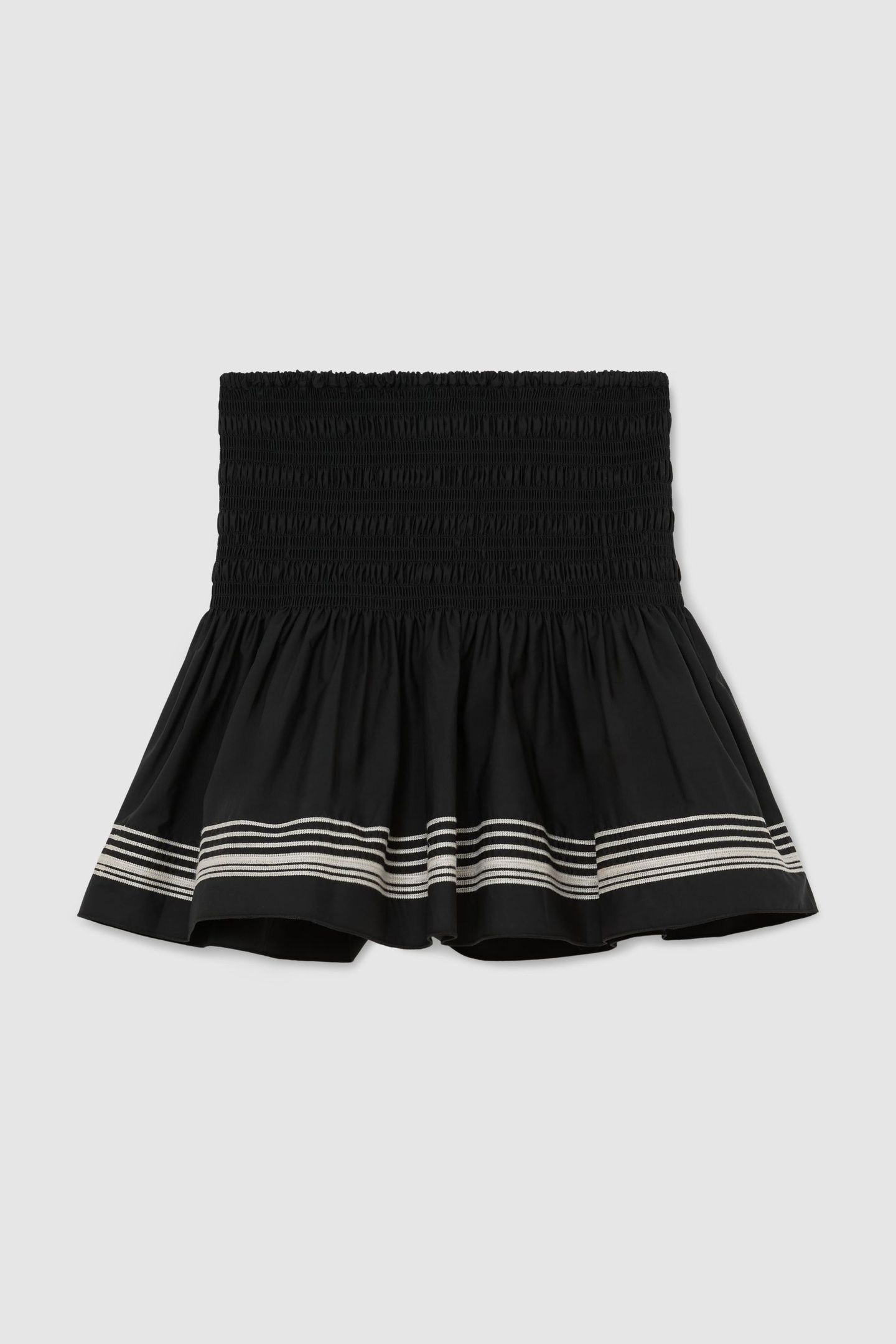 STRIPE COTTON COORD MINI SKIRT BLACK/IVORY 6