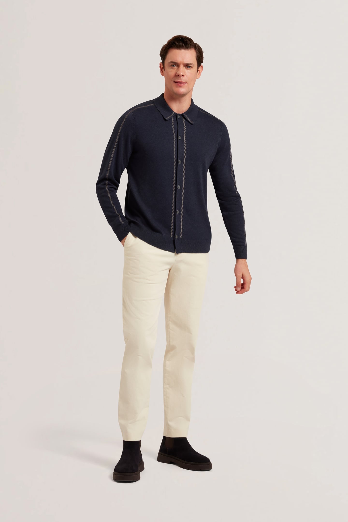 RITAR REGULAR EMBROIDERED SHIRT NAVY 3