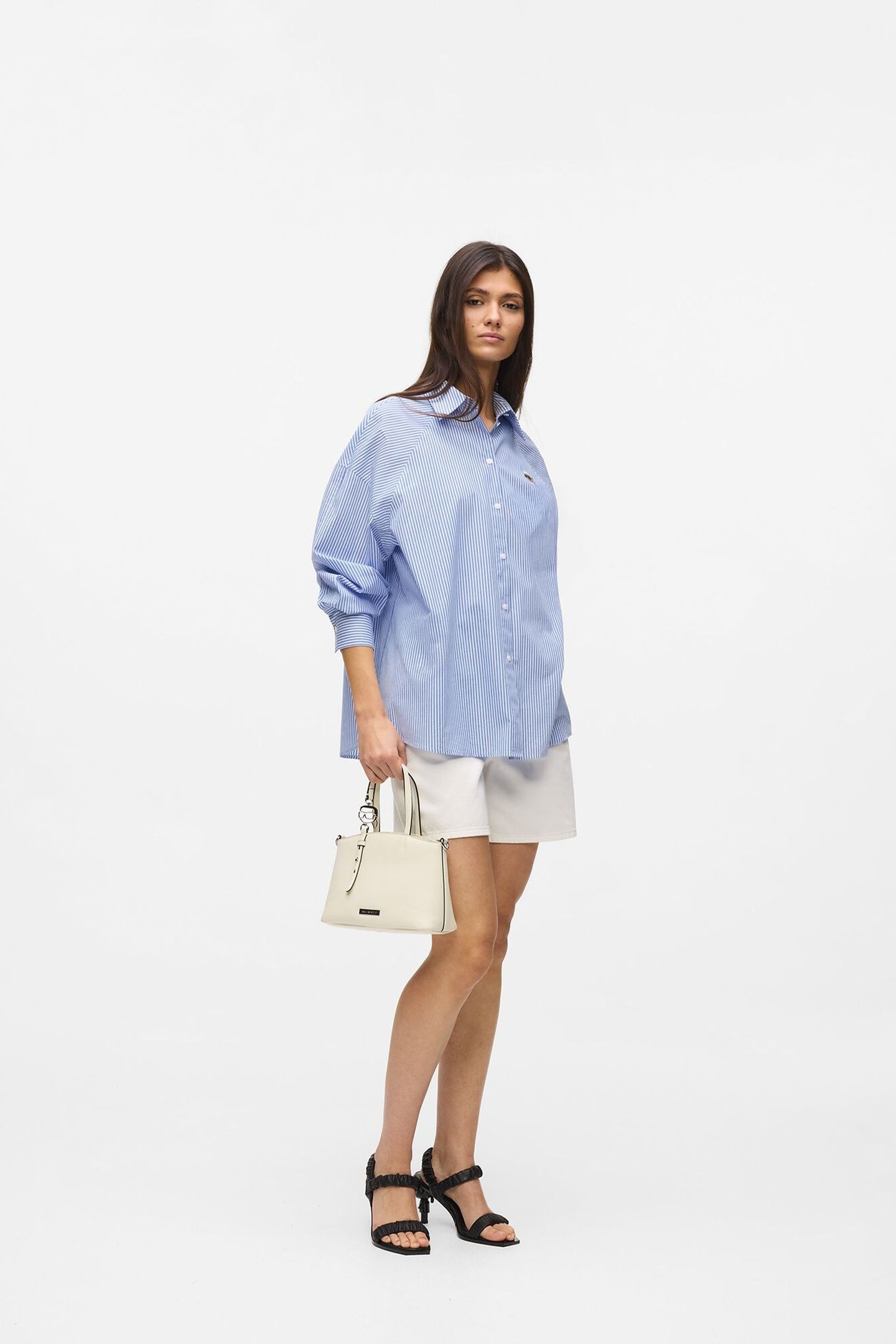 IKON STRIPE BLOUSE WHITE AND BLUE STRIPES 2