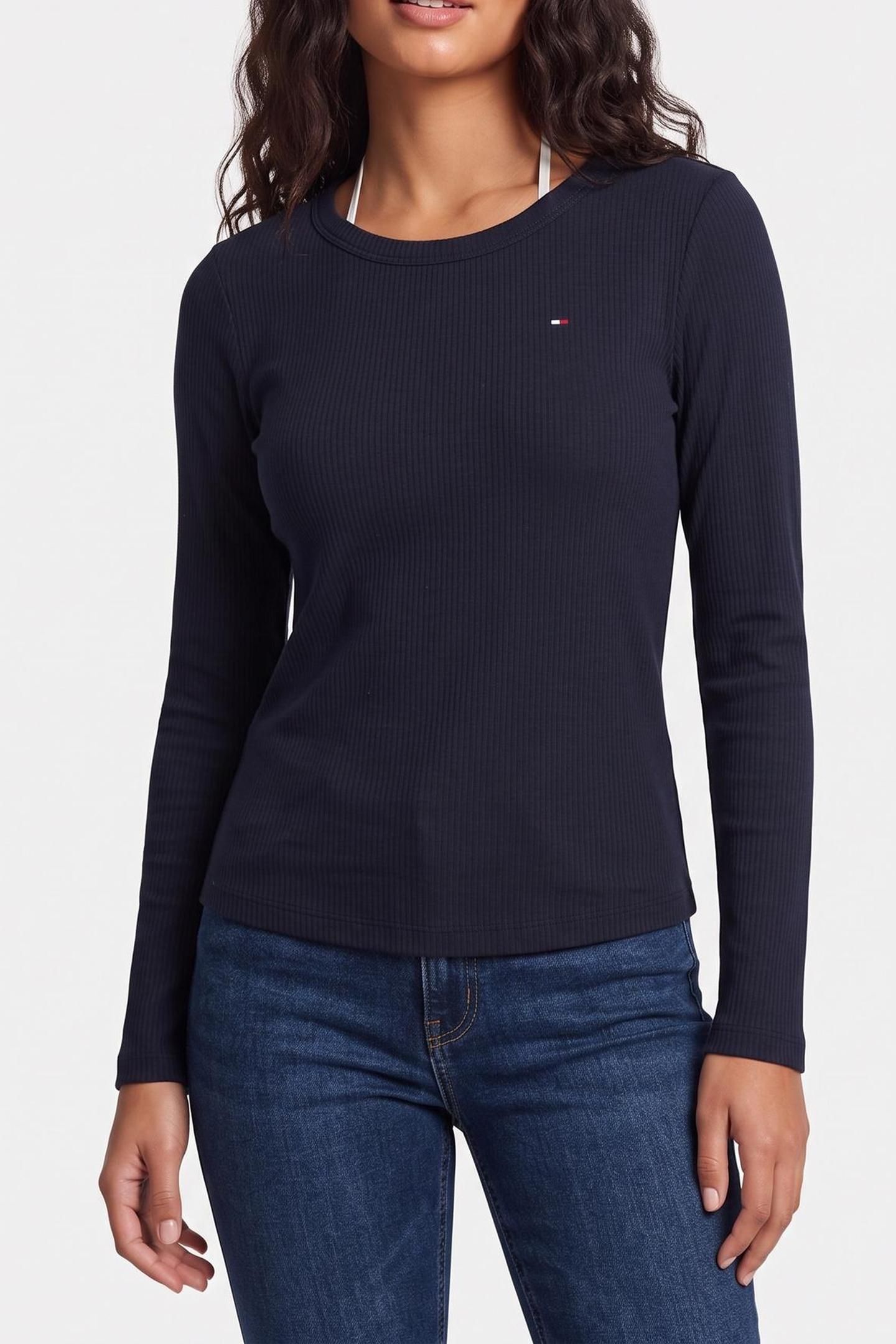 SLIM 5X2 RIB O-NECK LS DESERT SKY 1