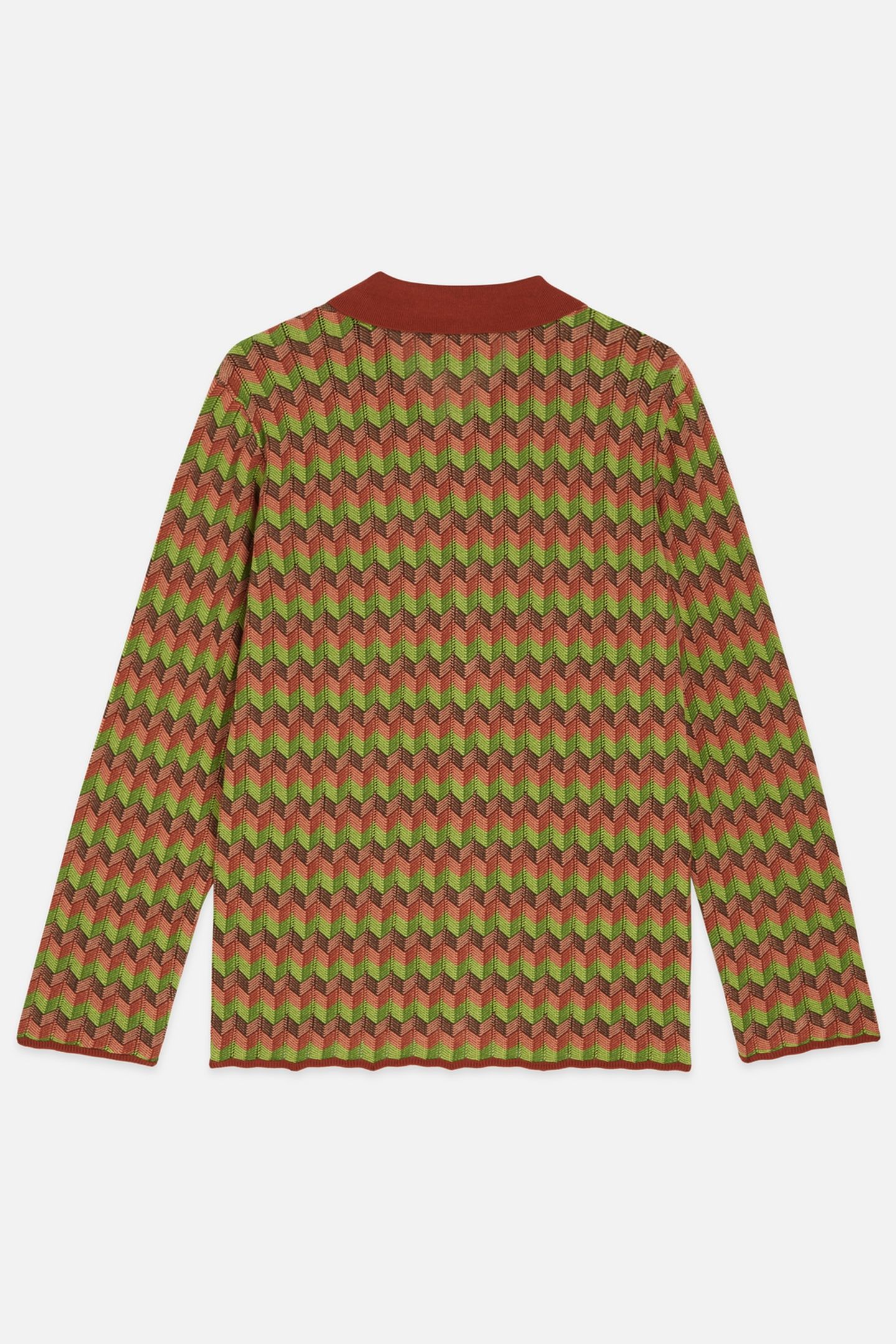 JACQUARD KNITTED JACKET BURNT HENNA 5