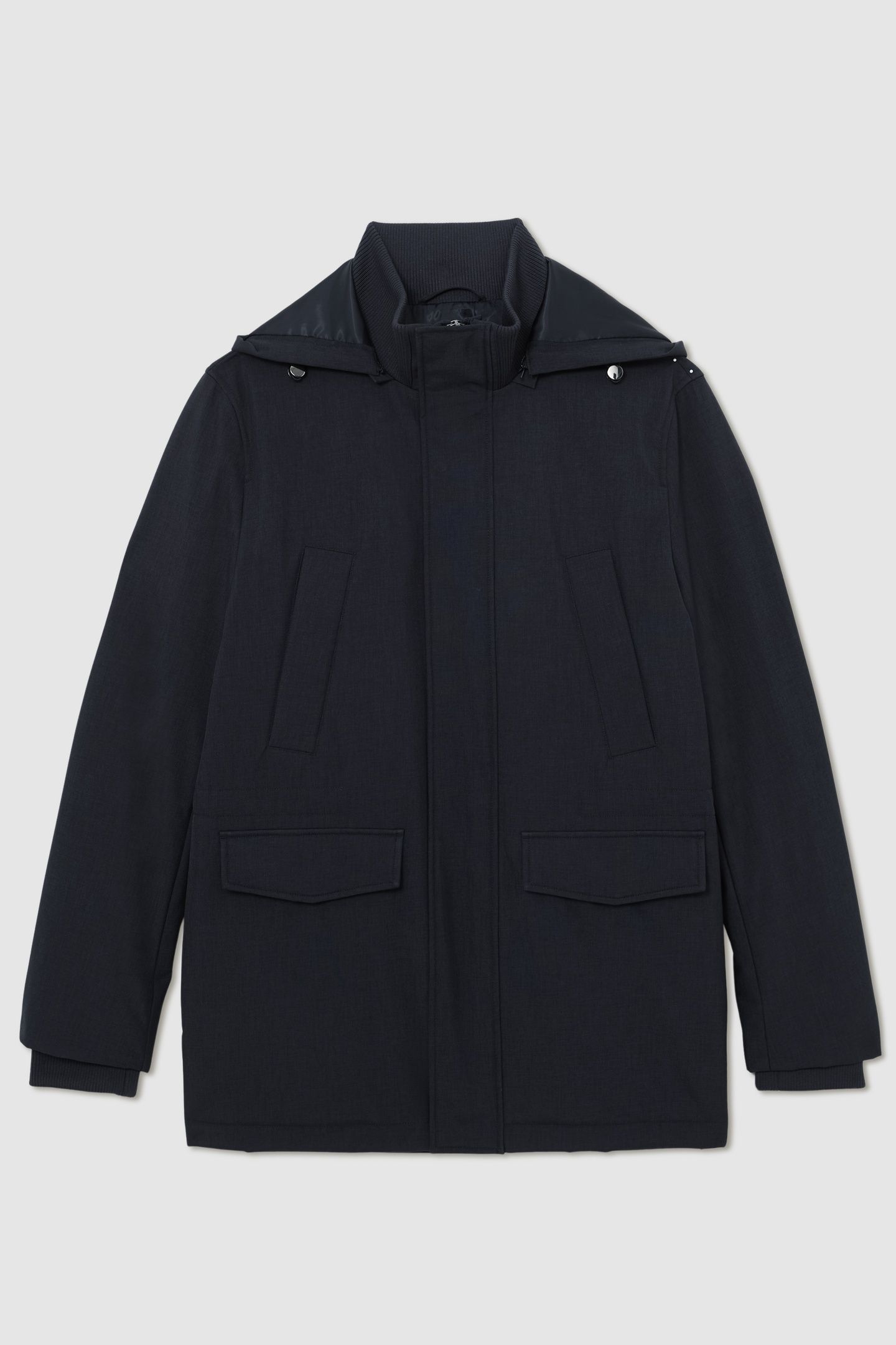 HOODED ZIP THROUGH PADDED COAT NAVY 4