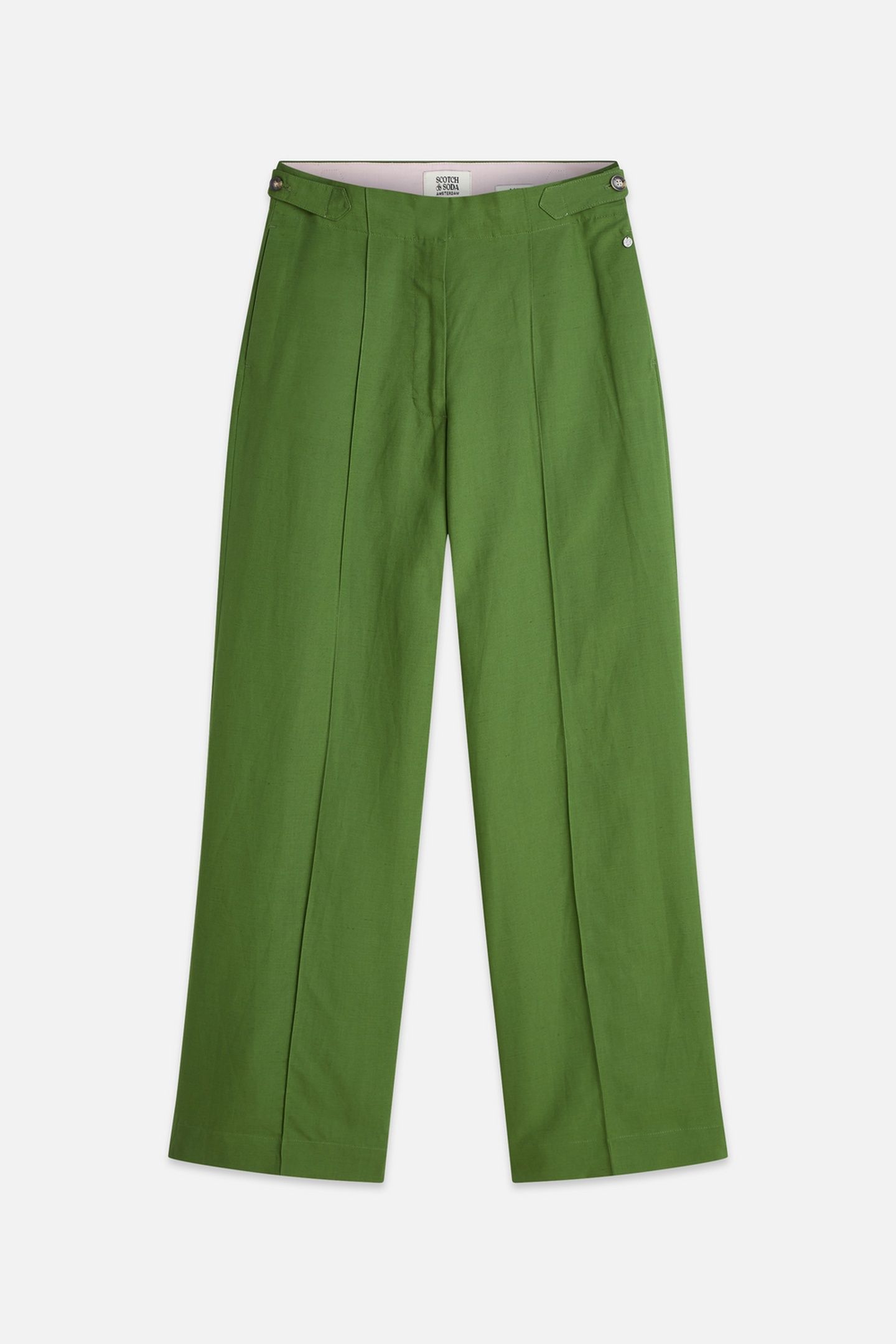 LOU - LYOCELL HIGH RISE WIDE LEG PANTS GARDEN GREEN 1
