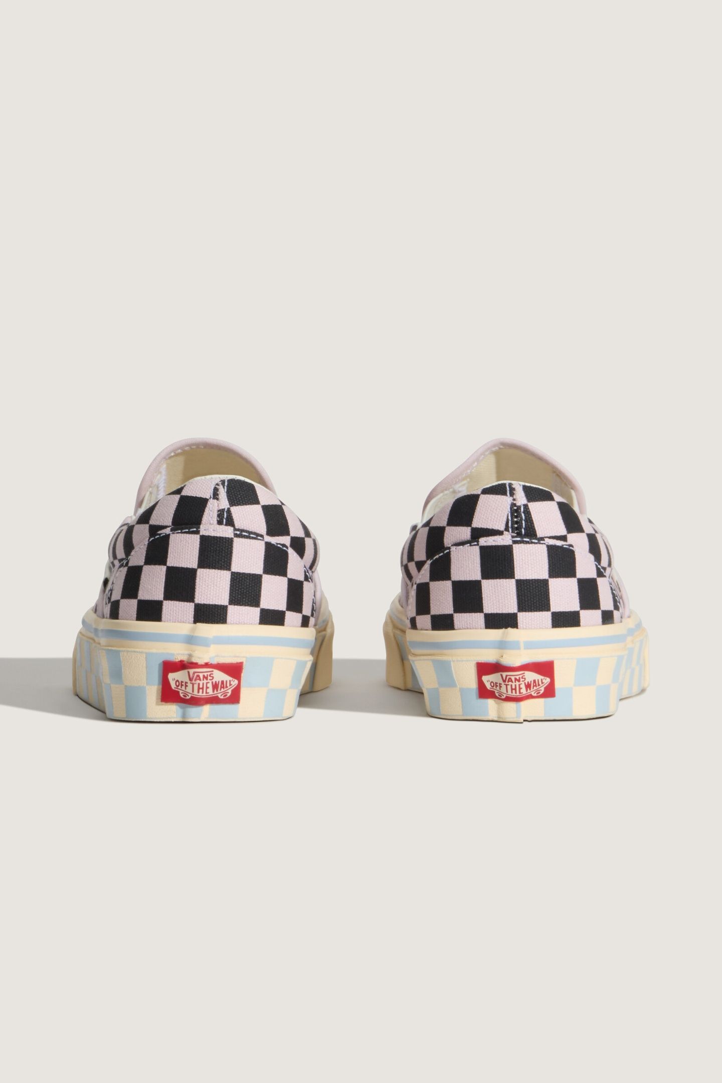 UNISEX CLASSIC SLIP-ON CHECKERBOARD PALE PETAL PINK/BLACK 3