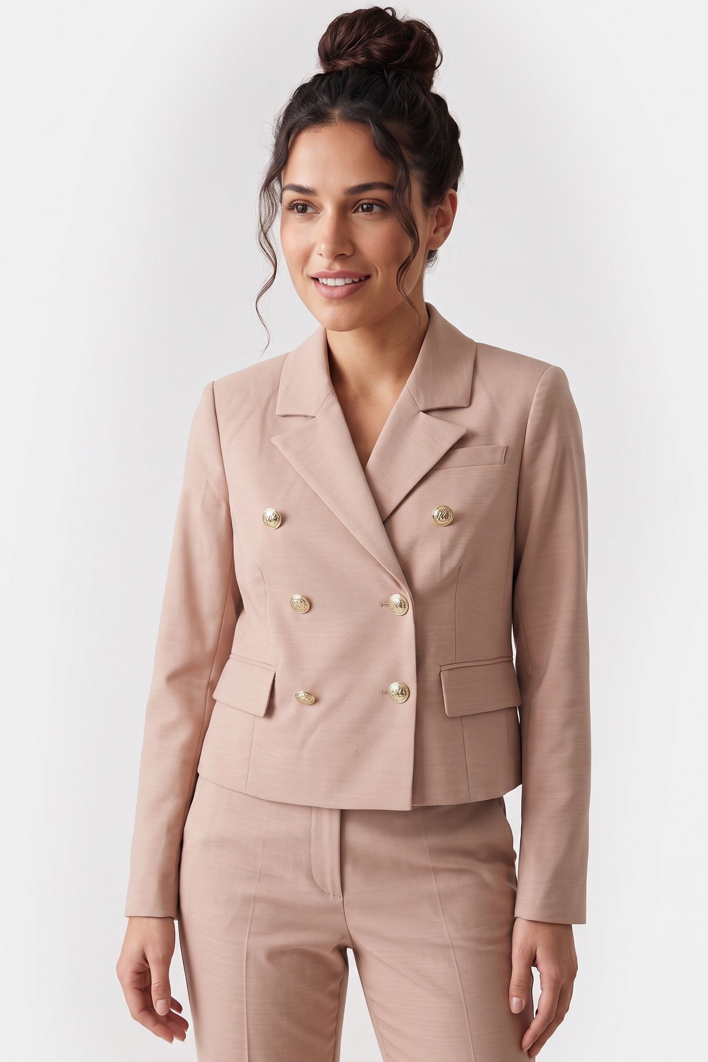 DB GOLD BUTTONS BLAZER NUDE PINK 1