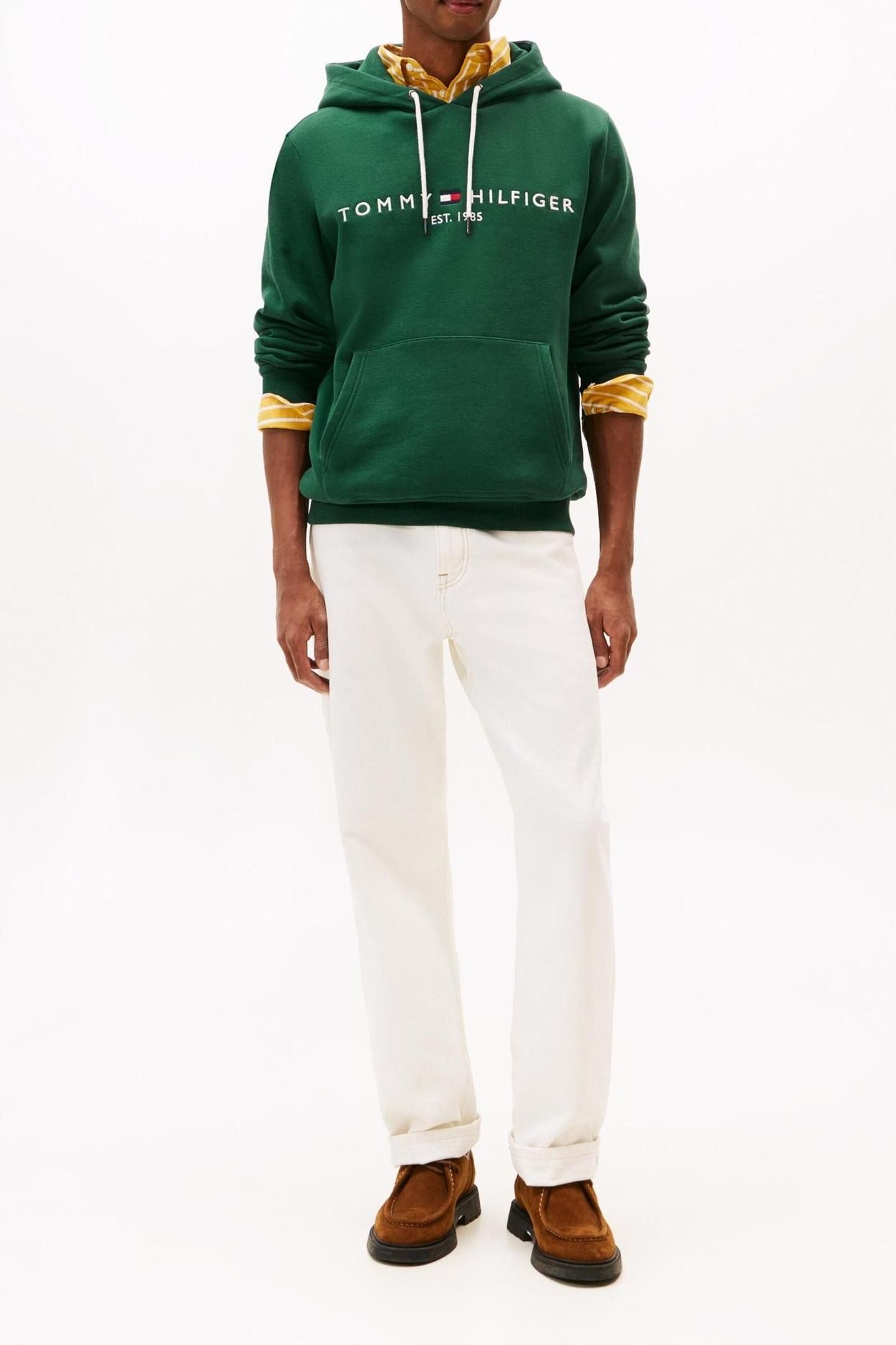 TOMMY LOGO HOODY ORNAMENTAL GREEN 2