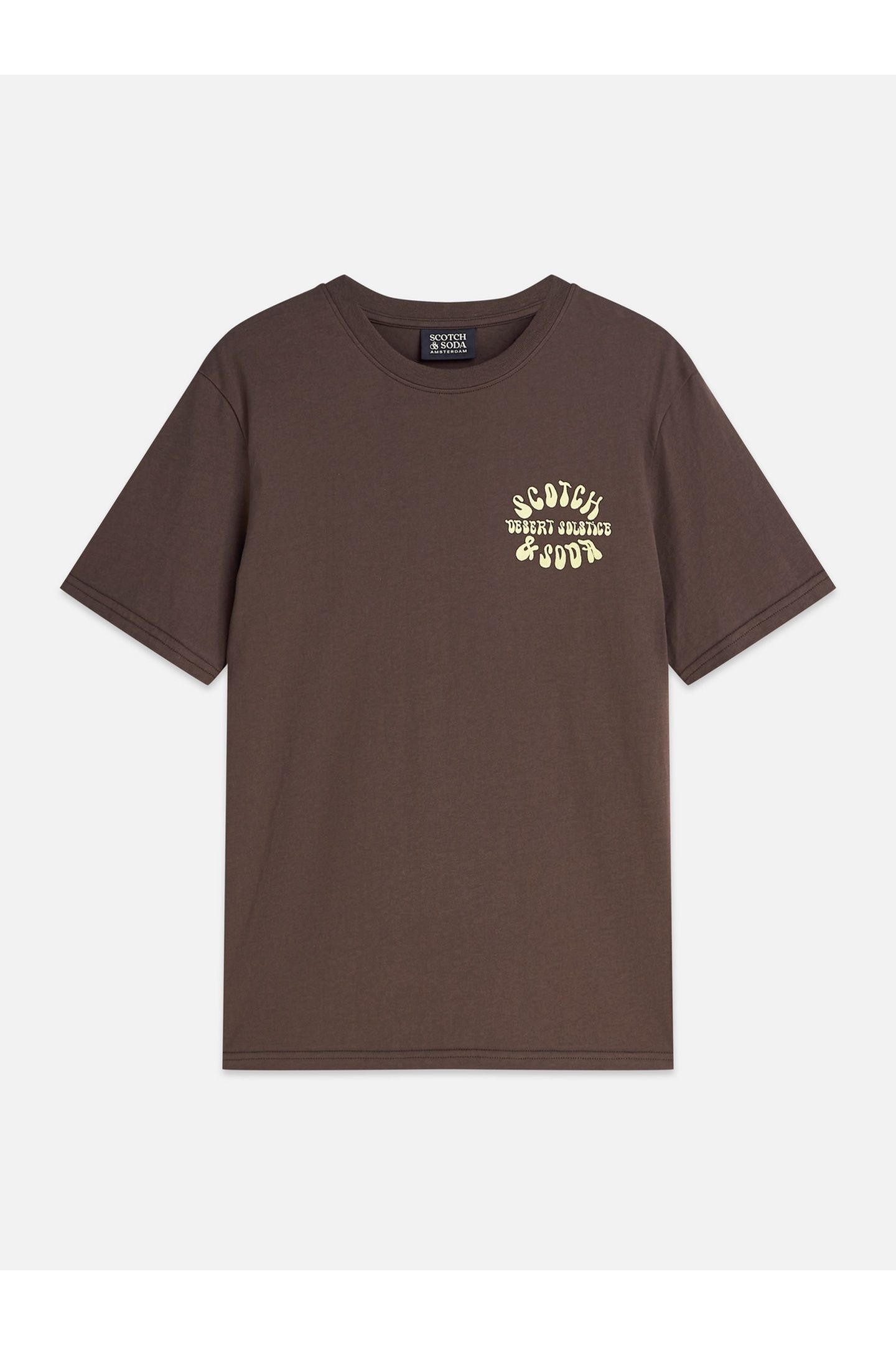 LEFT CHEST ARTWORK REGULAR-FIT T-SHIRT DARK BROWN 4