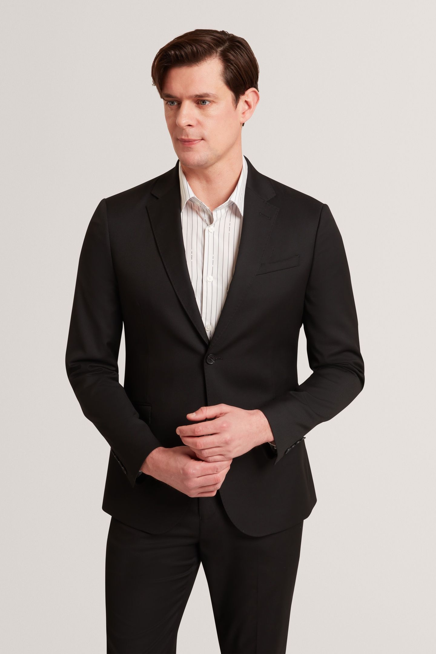 SLIM FIT STRETCH JACKET BLACK 1