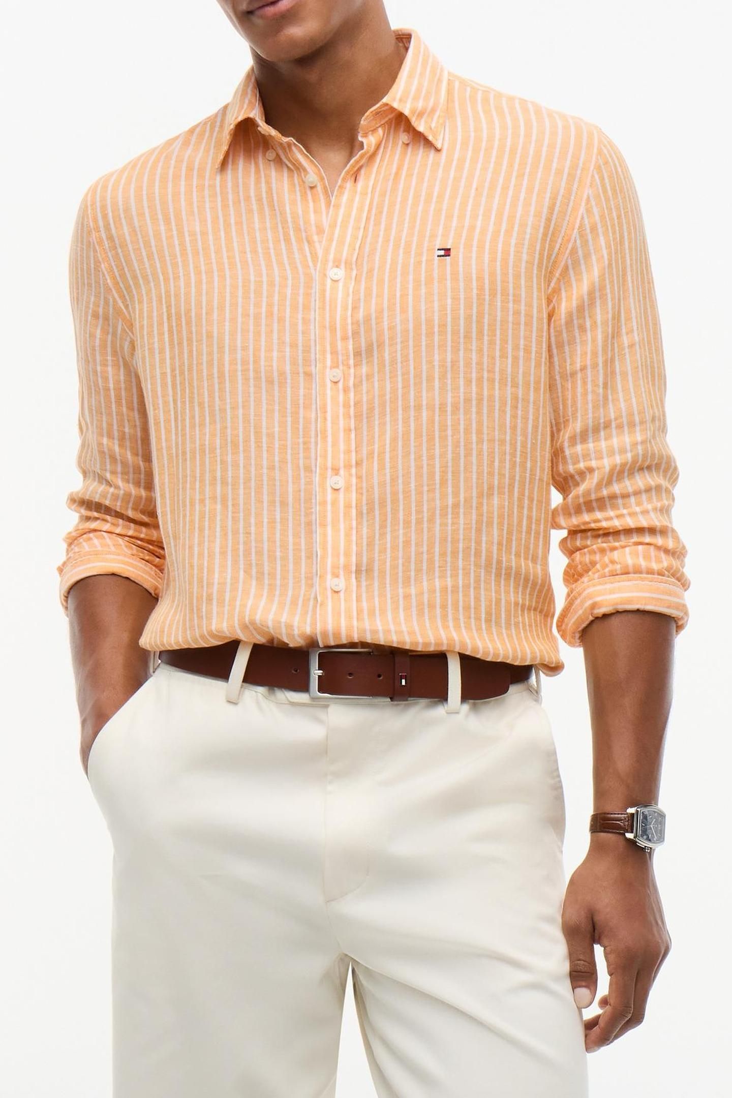 LINEN BENGAL STRIPE ORANGE FLASH/STRIPE 1