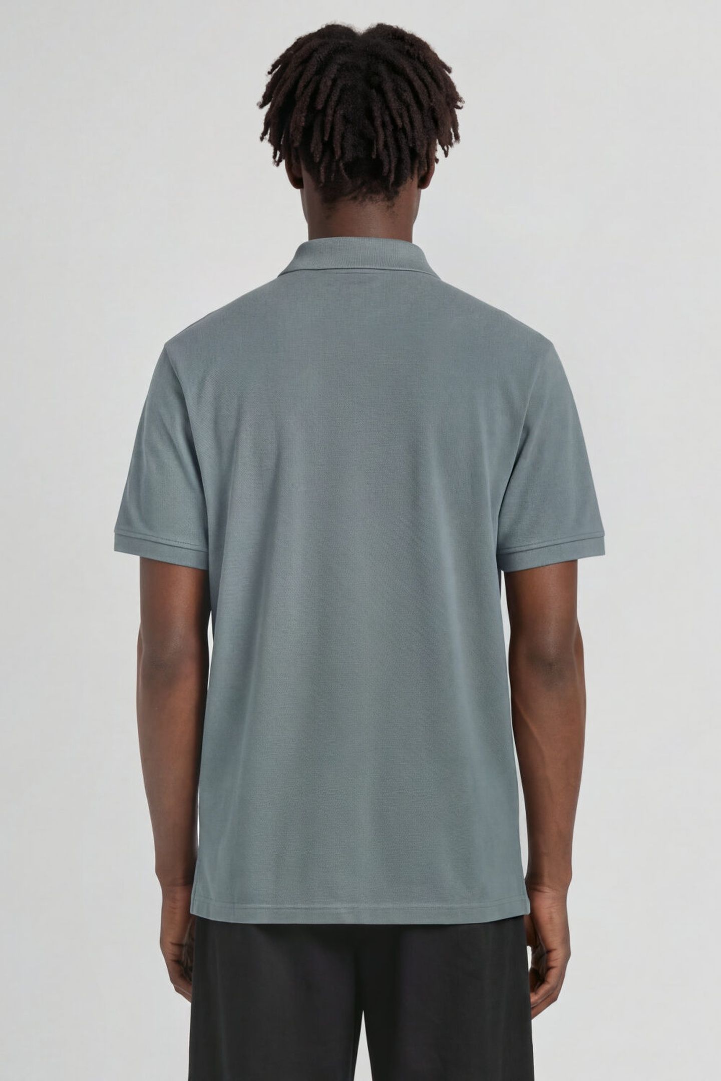 PLAIN POLO SHIRT SILVER PINE 2