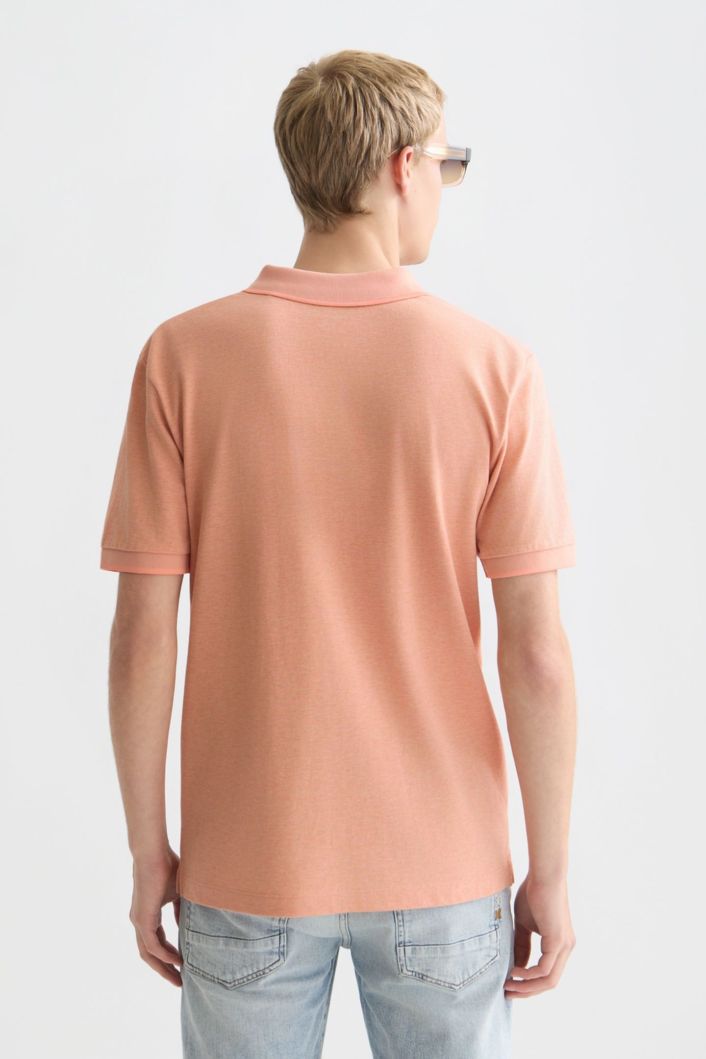 MELANGE CHEST LOGO REGULARFIT POLO DARK PINK 2