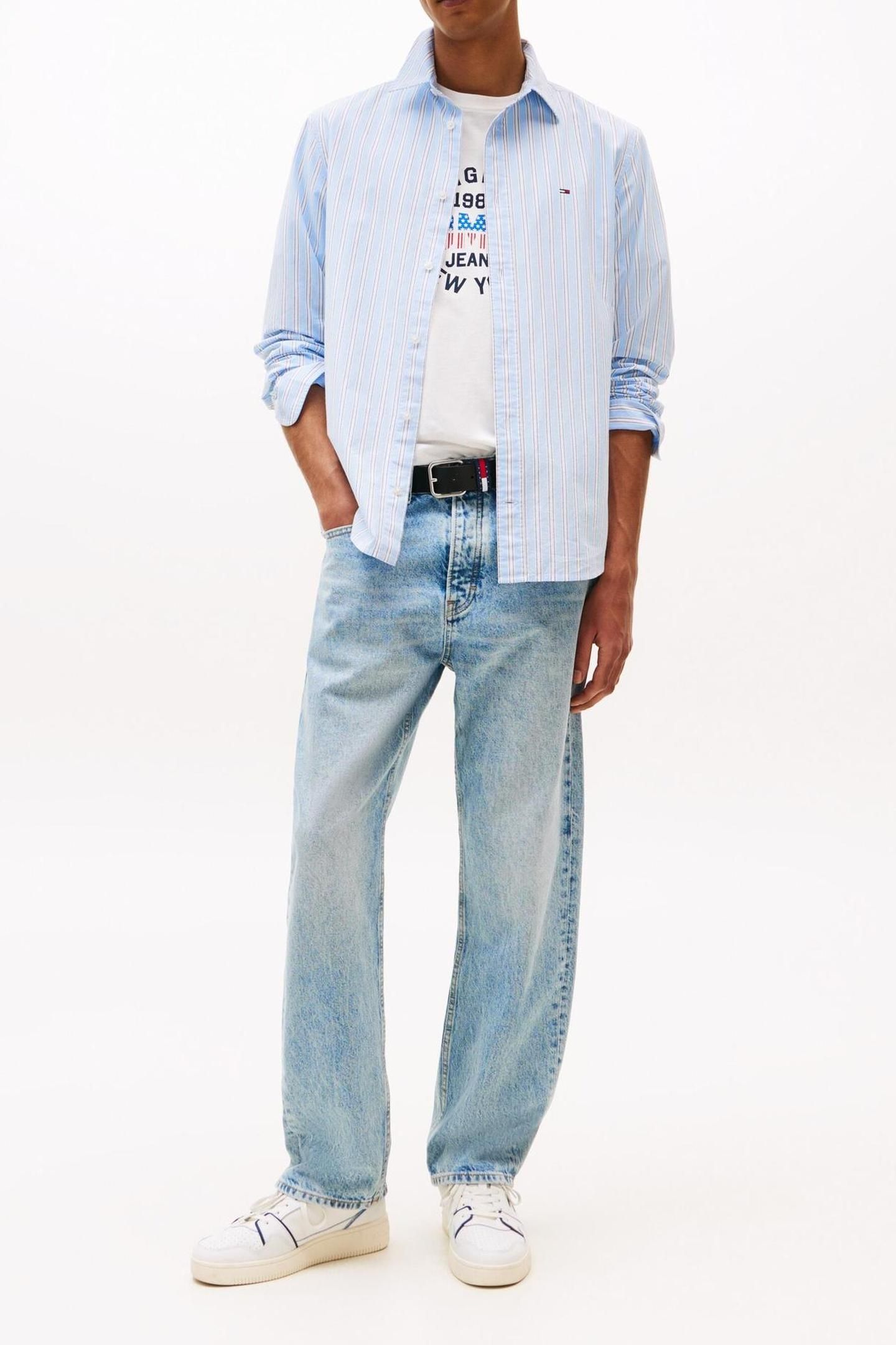 TJM ESSNT POPLIN REG SWEET BLUE STRIPES 2
