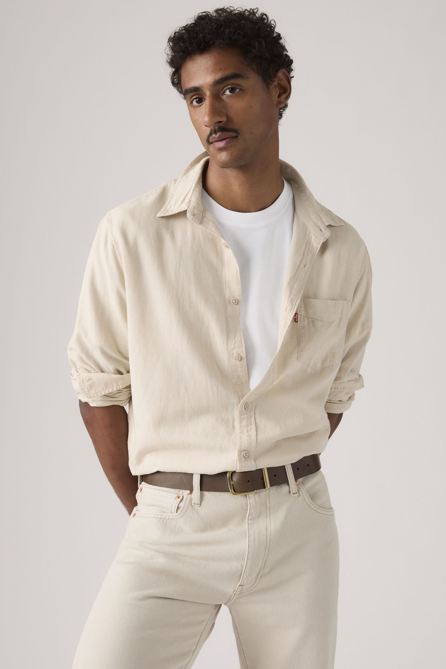SUNSET ONE POCKET COTTON LINEN SHIRT 1