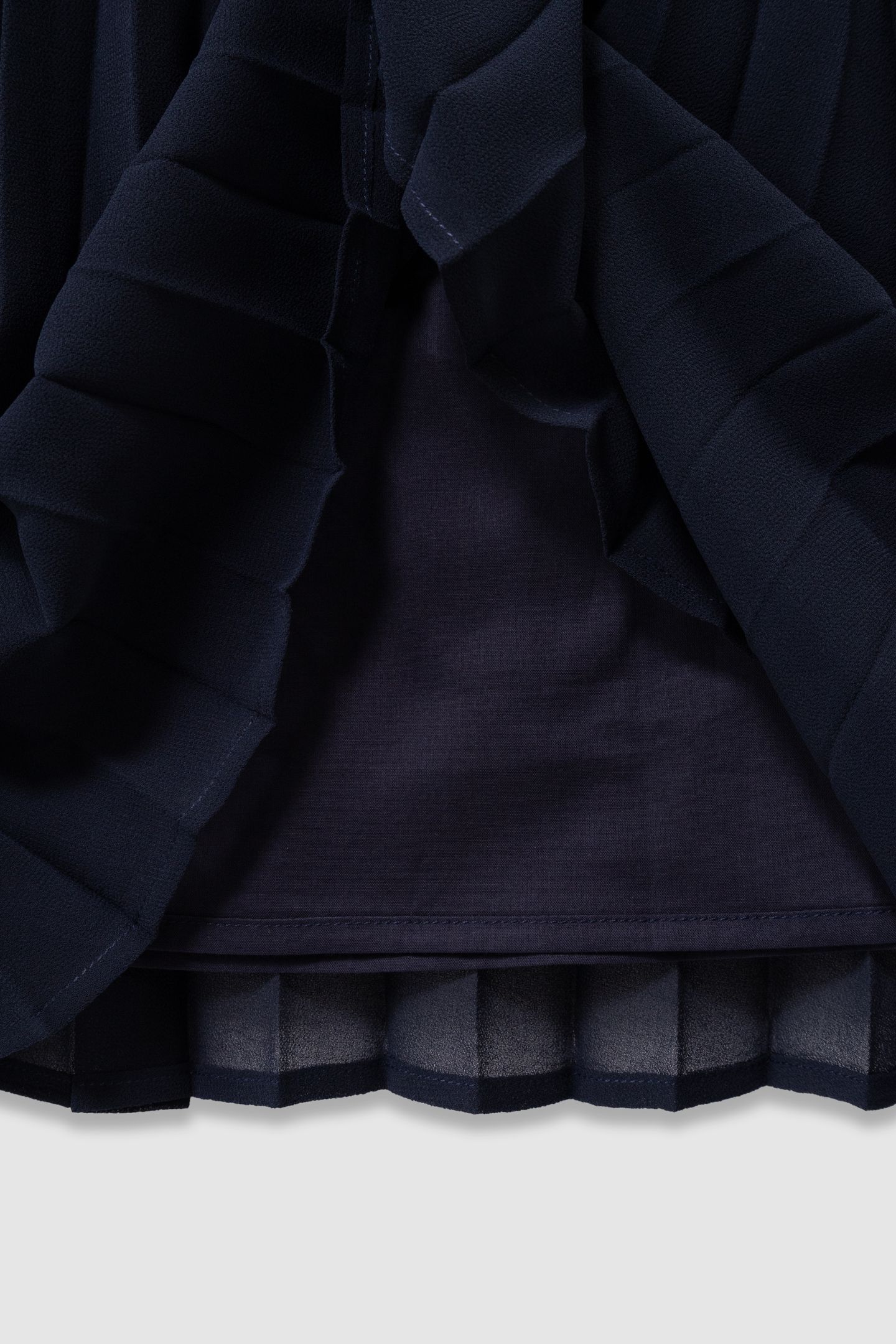 GIRLS’ NAVY PLEATED LONG SKIRT WITH SIDE STRIPES 6