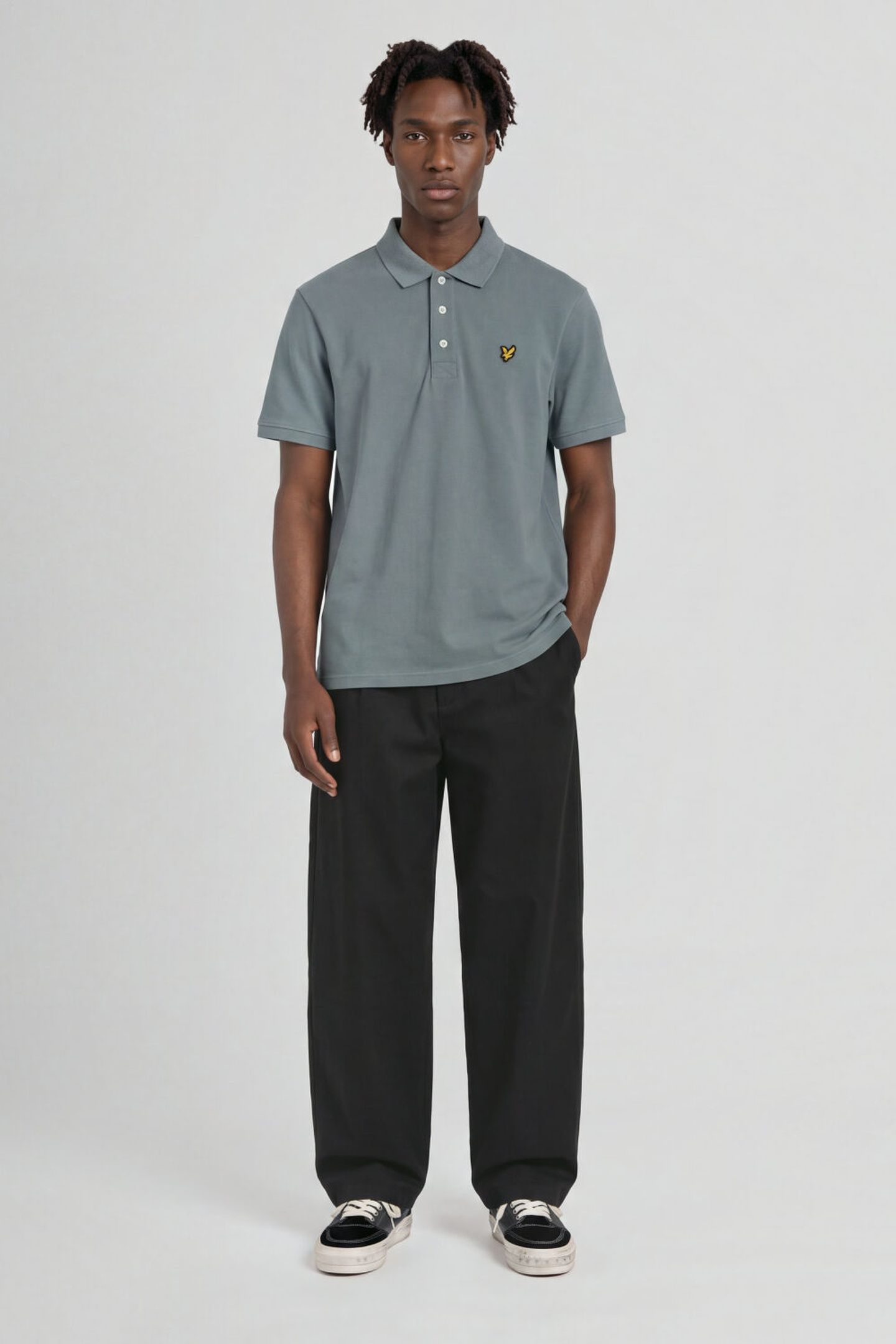 PLAIN POLO SHIRT SILVER PINE 3
