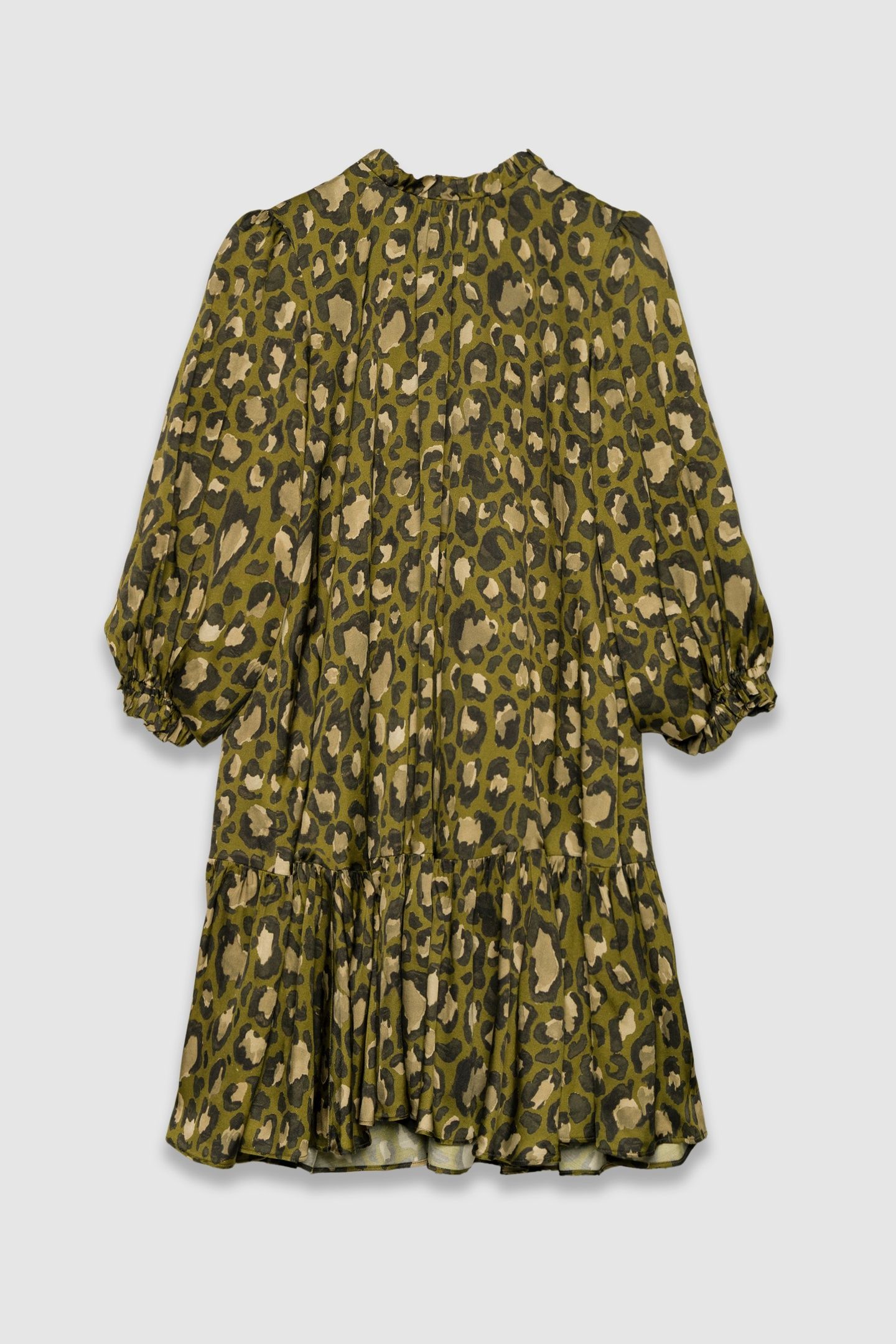 KHAKI BAGGY DRESS WITH LEOPARD TACHIST PRINT 4