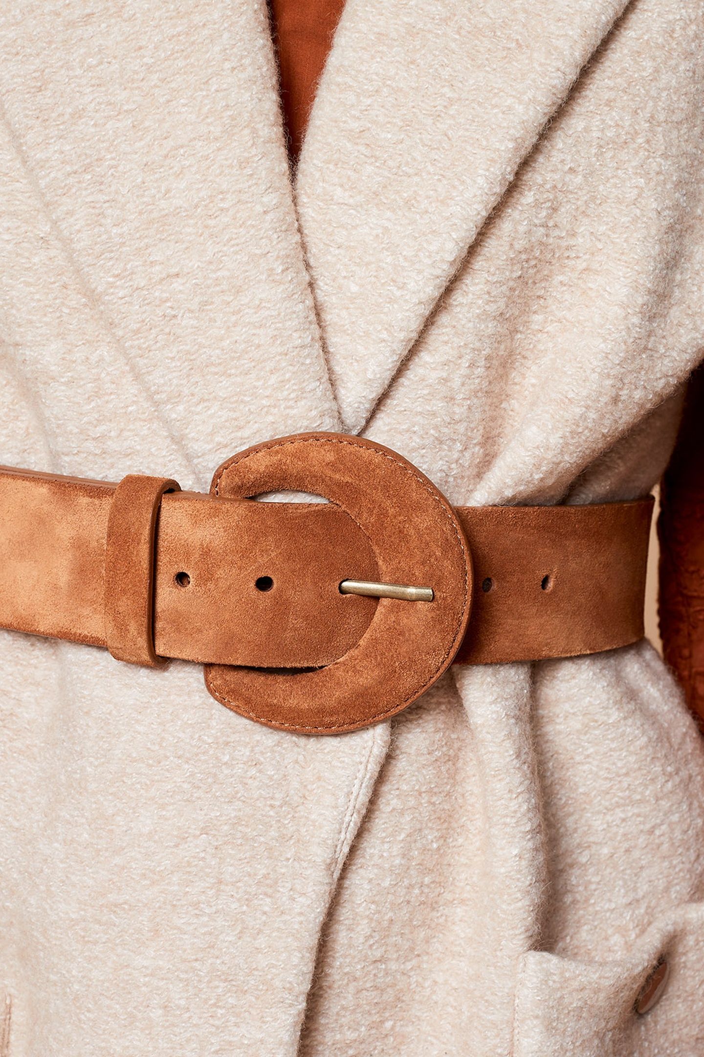 ANDREW . WIDE CARAMEL BELT IN PYTHON-EFFECT EMBOSSED LEATHER 1