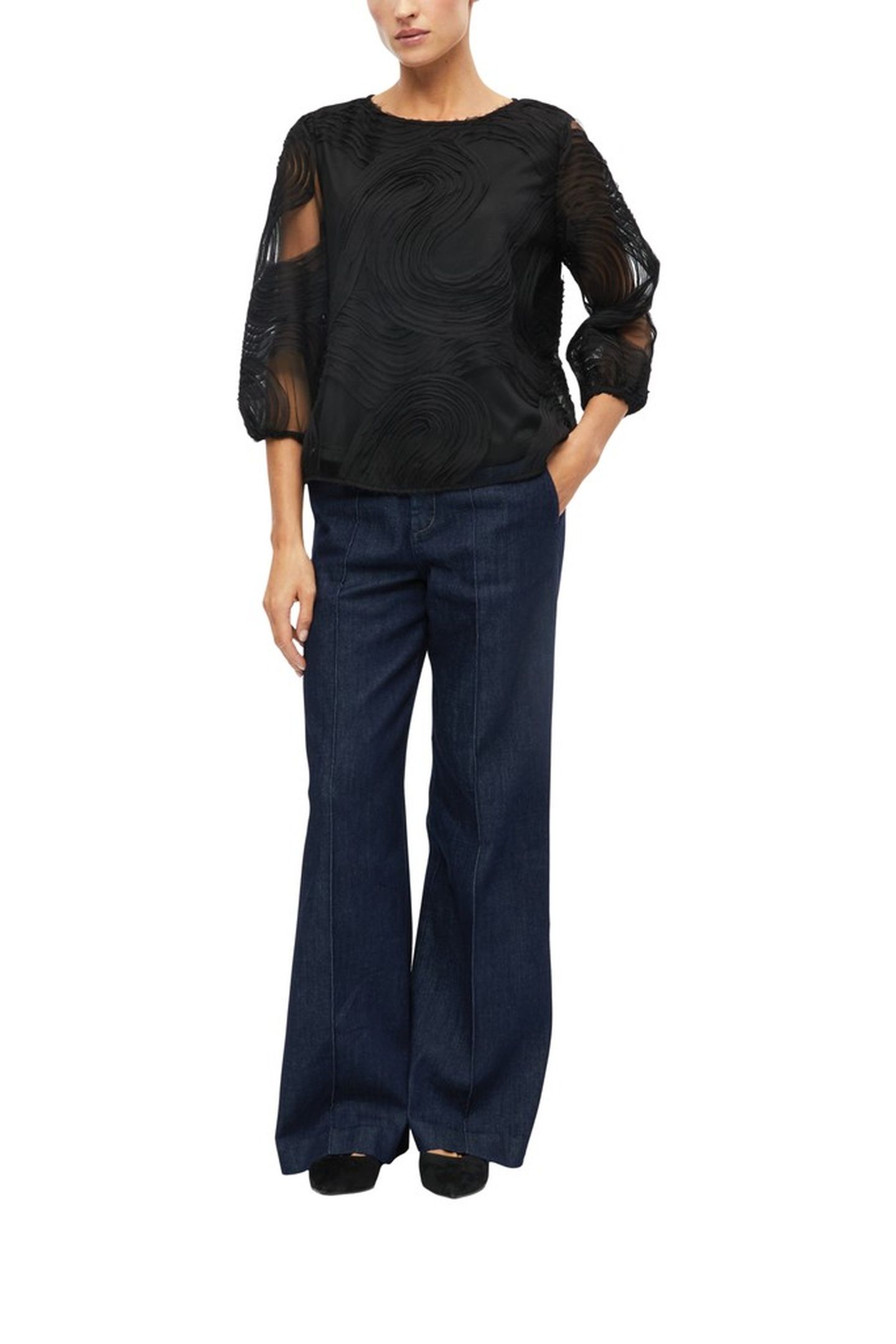 S.OLIVER BLOUSES BLACK 1